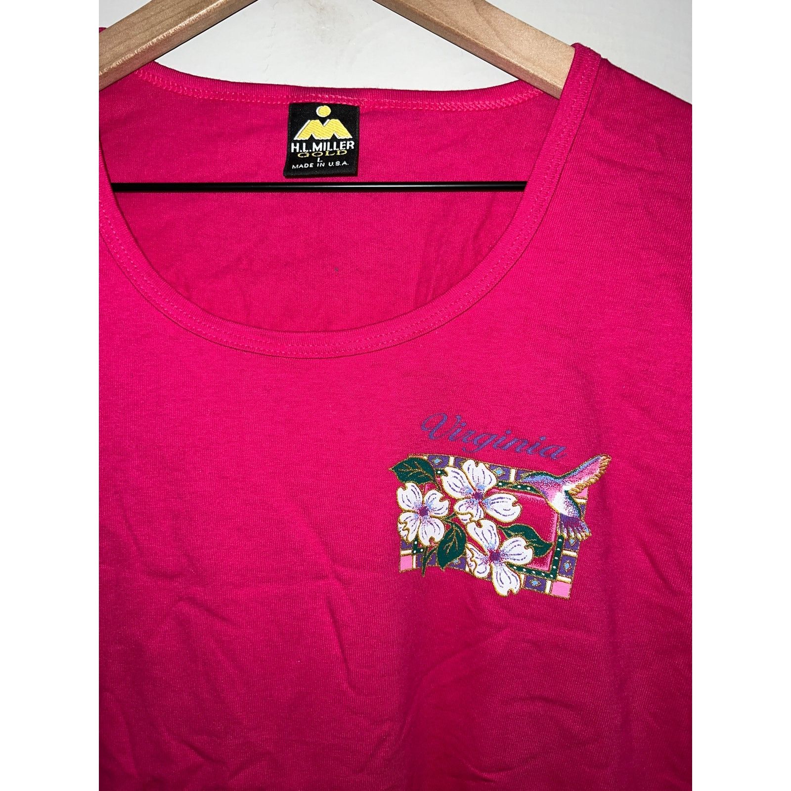 Vintage Women's Virginia VA Bird Flower Pink Shirt Top Women L 1990s Size L / US 10 / IT 46 - 2 Thumbnail