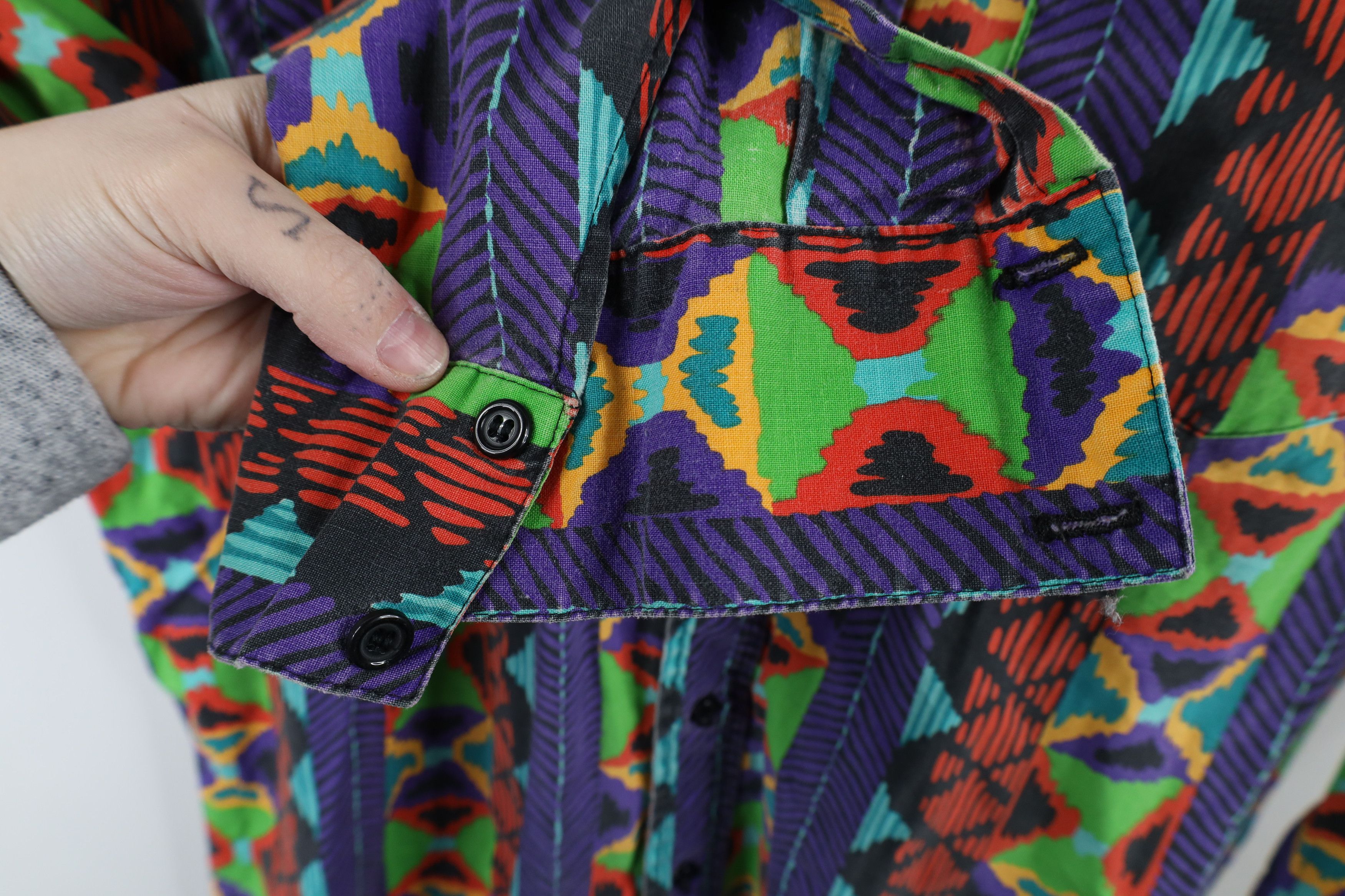 Vintage Vintage 90s Western Cowboy Band Collar Button Shirt USA Size US XL / EU 56 / 4 - 10 Thumbnail