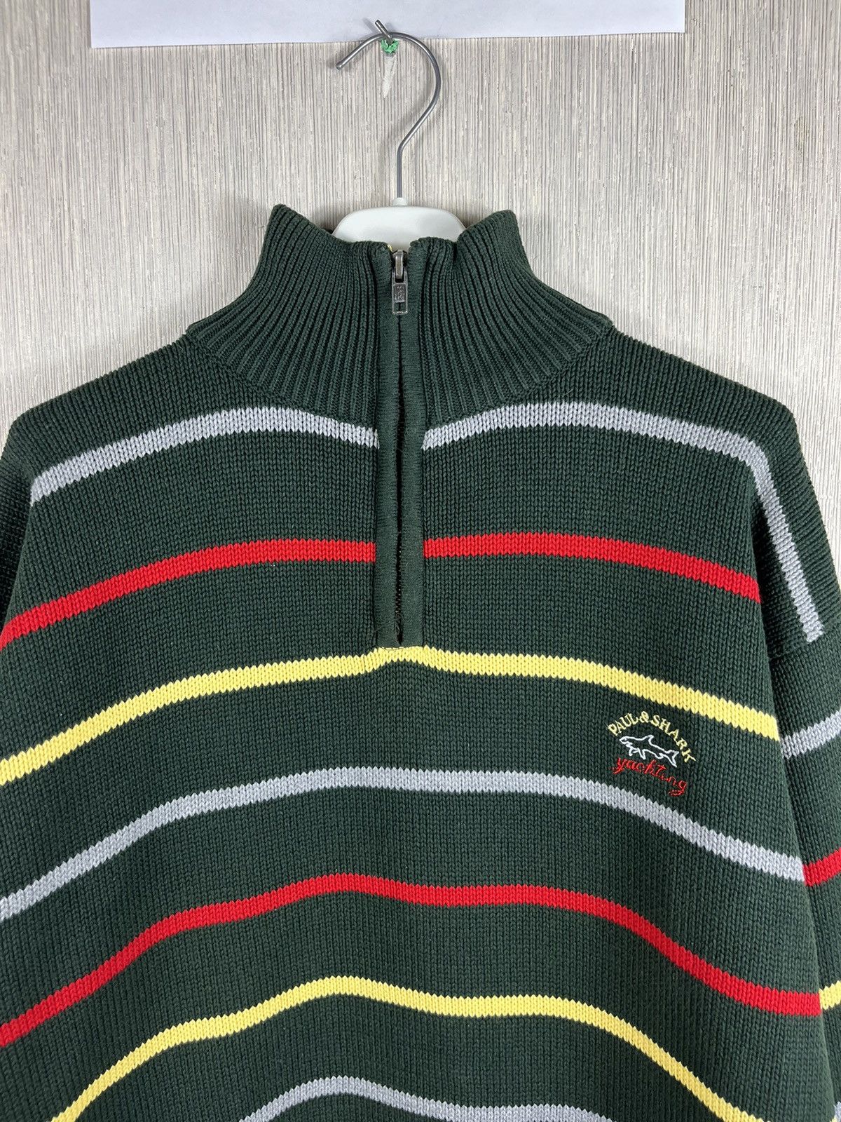 Paul & Shark × Vintage Paul & Shark vintage striped knit sweater half zip logo Size US L / EU 52-54 / 3 - 5 Thumbnail