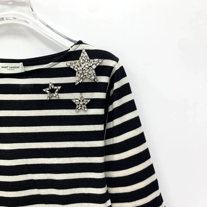 Saint Laurent Paris Saint Laurent Color-block striped, five-pointed star and di Size S / US 4 / IT 40 - 3 Thumbnail