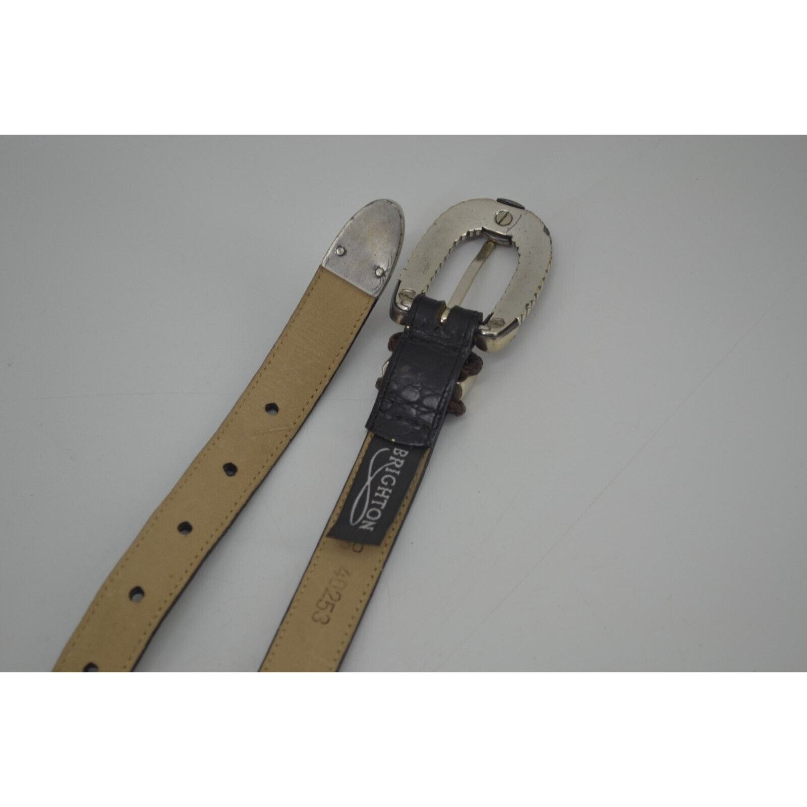 Brighton Brighton Croc Embossed #40253 Black Leather M / 30 Size ONE SIZE - 5 Thumbnail