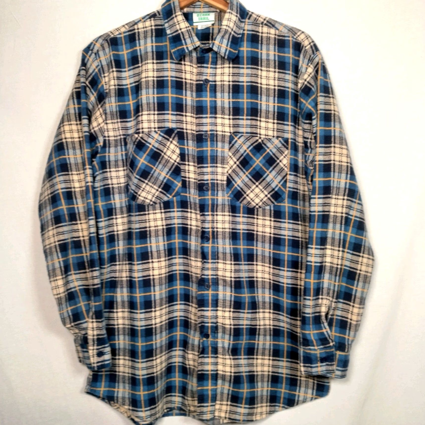 Vintage VINTAGE Ozark Trail Shirt Men M Blue Yellow Plaid Flannel Button-Up Long Sleeve Workwear Grunge 90s style Mens Size US M / EU 48-50 / 2 - 4 Thumbnail
