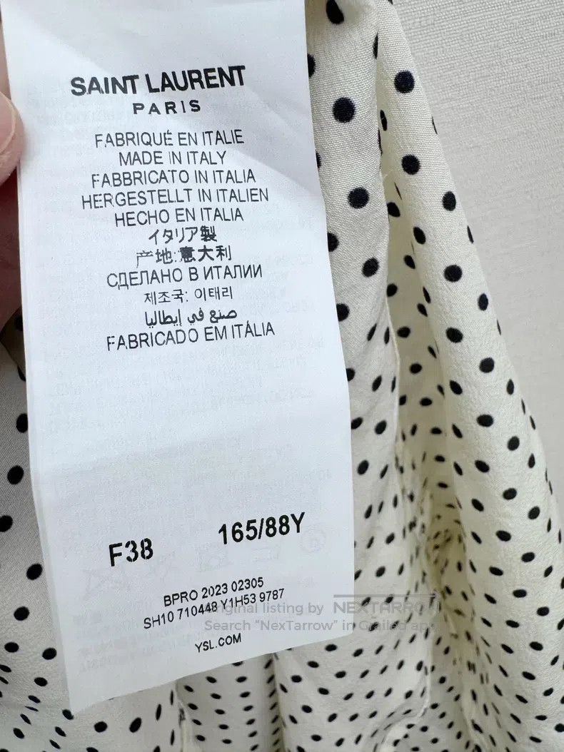 Saint Laurent Paris Saint Laurent Paris Silk Polka Dot Shirt Size XS / US 0-2 / IT 36-38 - 5 Thumbnail