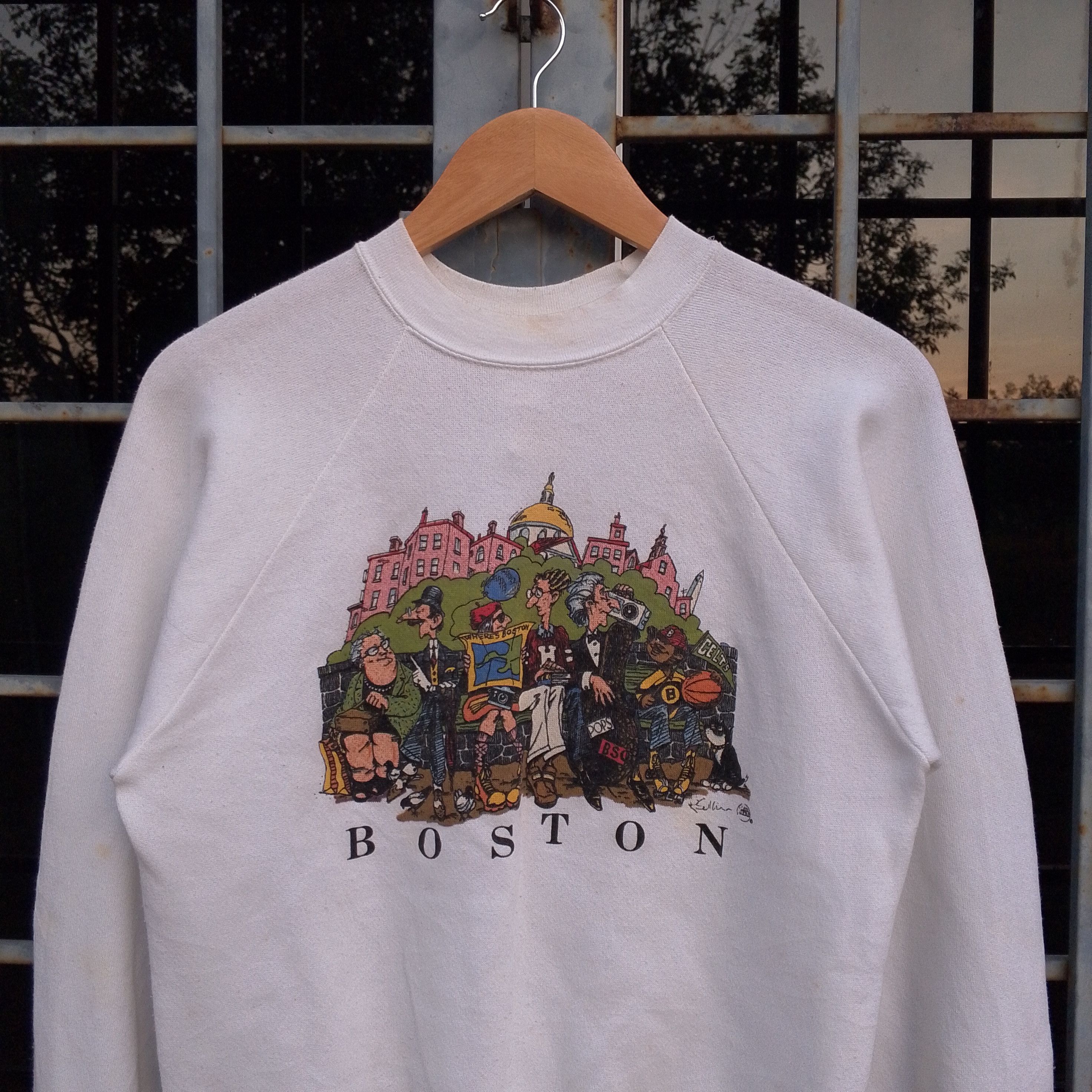 Vintage Vintage 80s Boston Sweatshirt Size US M / EU 48-50 / 2 - 2 Thumbnail