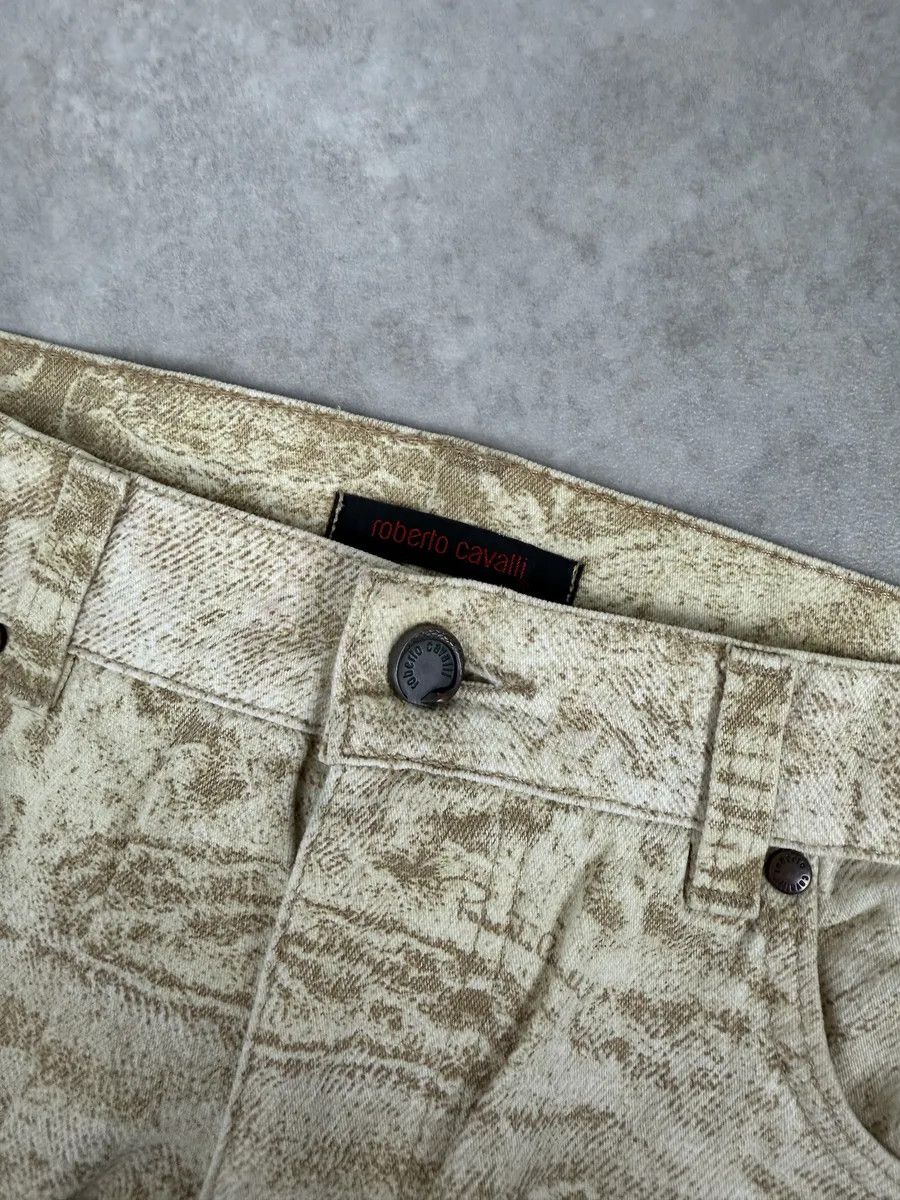Roberto Cavalli 2000s Roberto Cavalli White & Beige Marble Abstract Pants Size 26" / US 2 / IT 38 - 8 Thumbnail