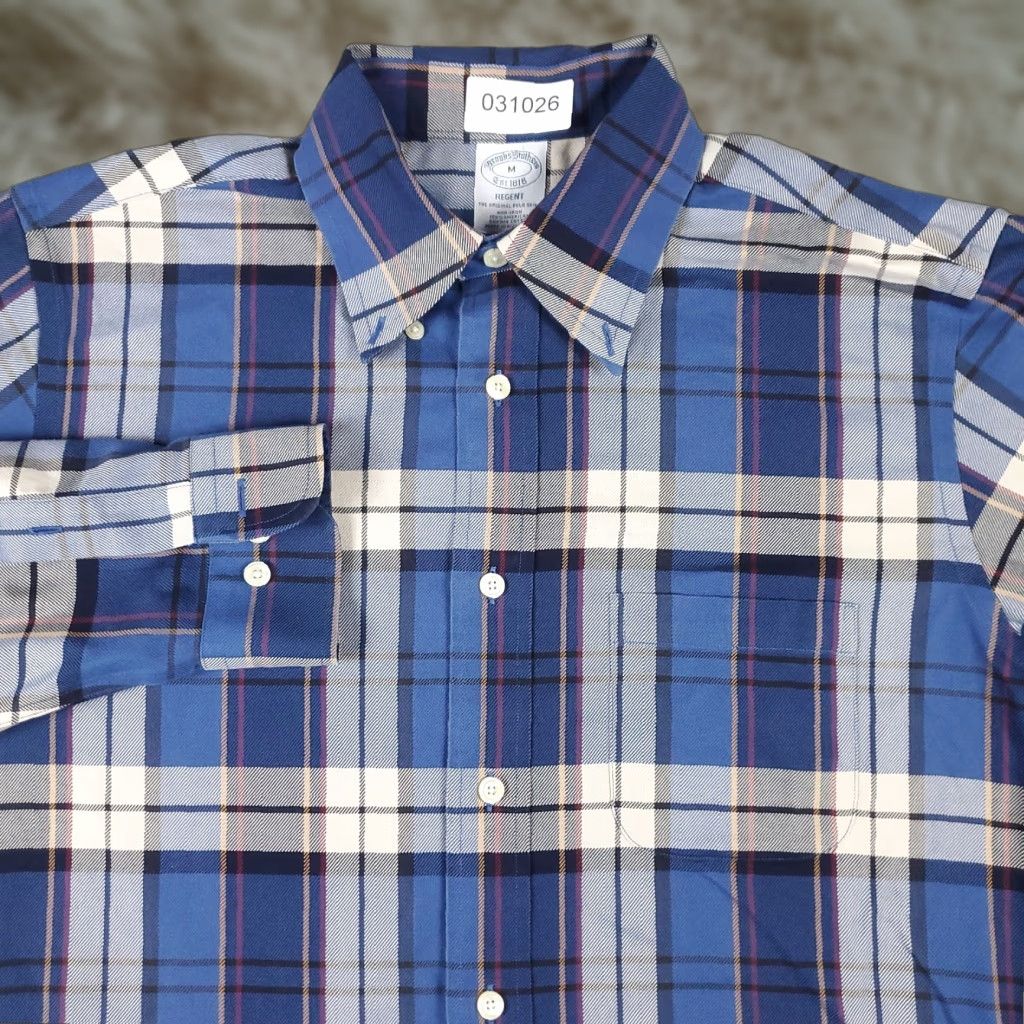 Brooks Brothers Brooks Brothers Shirt Medium Blue Plaid Button Up Long Sleeve Cotton Mens Size US M / EU 48-50 / 2 - 1 Thumbnail