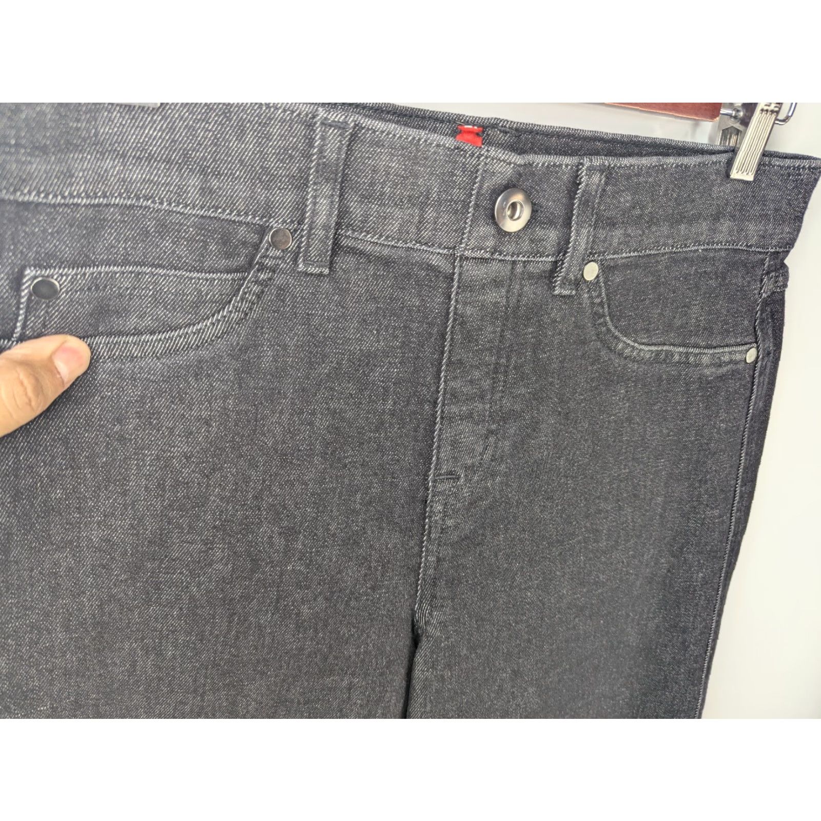 Spanx SPANX Jeans Women's Medium Charcoal Wide-Leg Pull-On High Rise Stretch 20521Q Denim Black Size 32" / US 10 / IT 46 - 2 Thumbnail