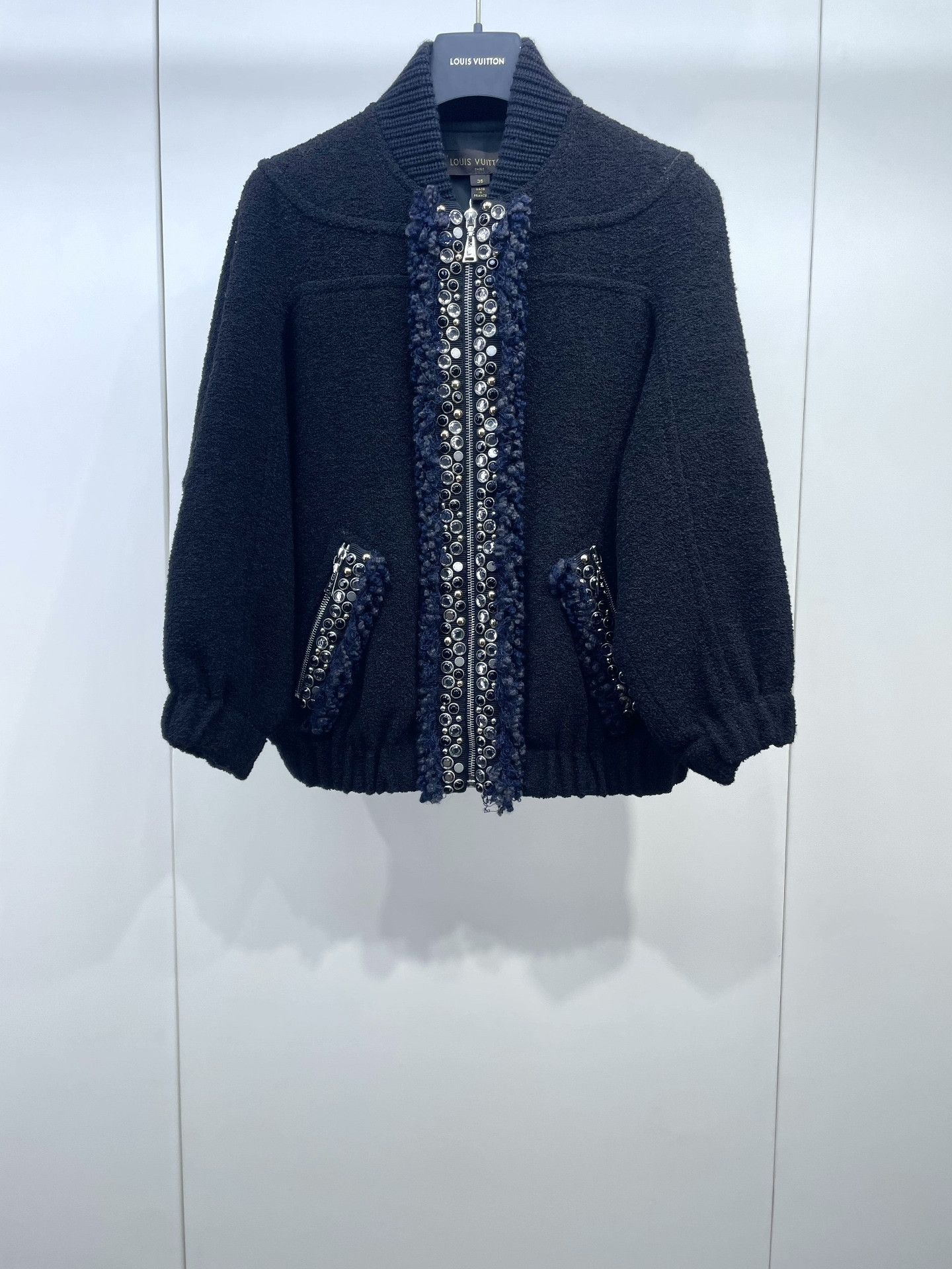 Louis Vuitton LV Black Heavy Tweed Jacket Size XS / US 0-2 / IT 36-38 - 1 Thumbnail