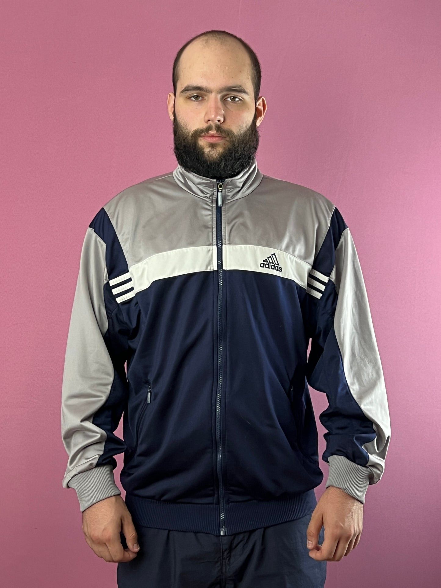Adidas × Vintage 90s Adidas Back Logo Vintage Men's Track Jacket - L Size US L / EU 52-54 / 3 - 2 Thumbnail