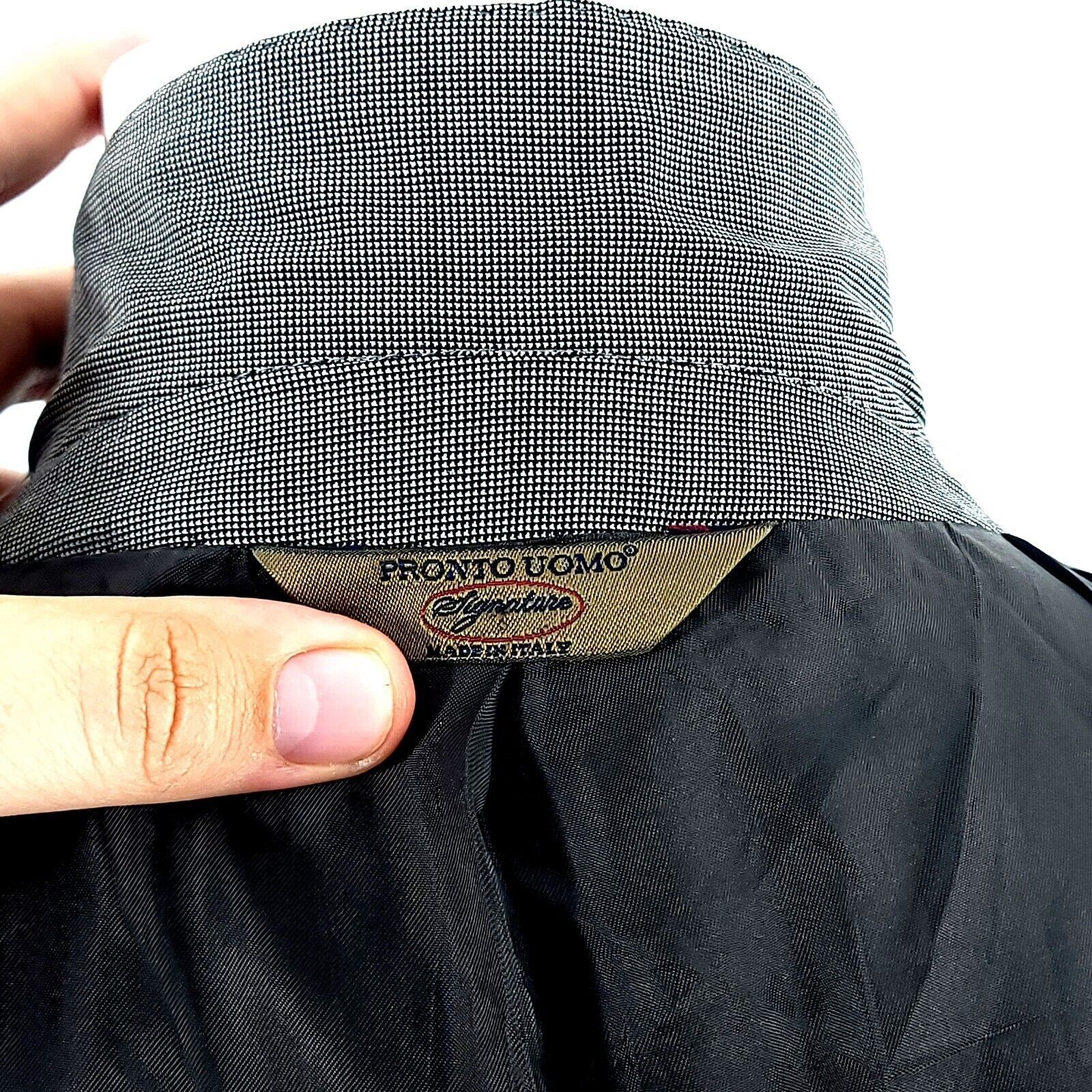 Pronto Uomo Pronto Uomo Signature Super 120s Wool 2 Button Blazer Gray N Size 46L - 7 Thumbnail