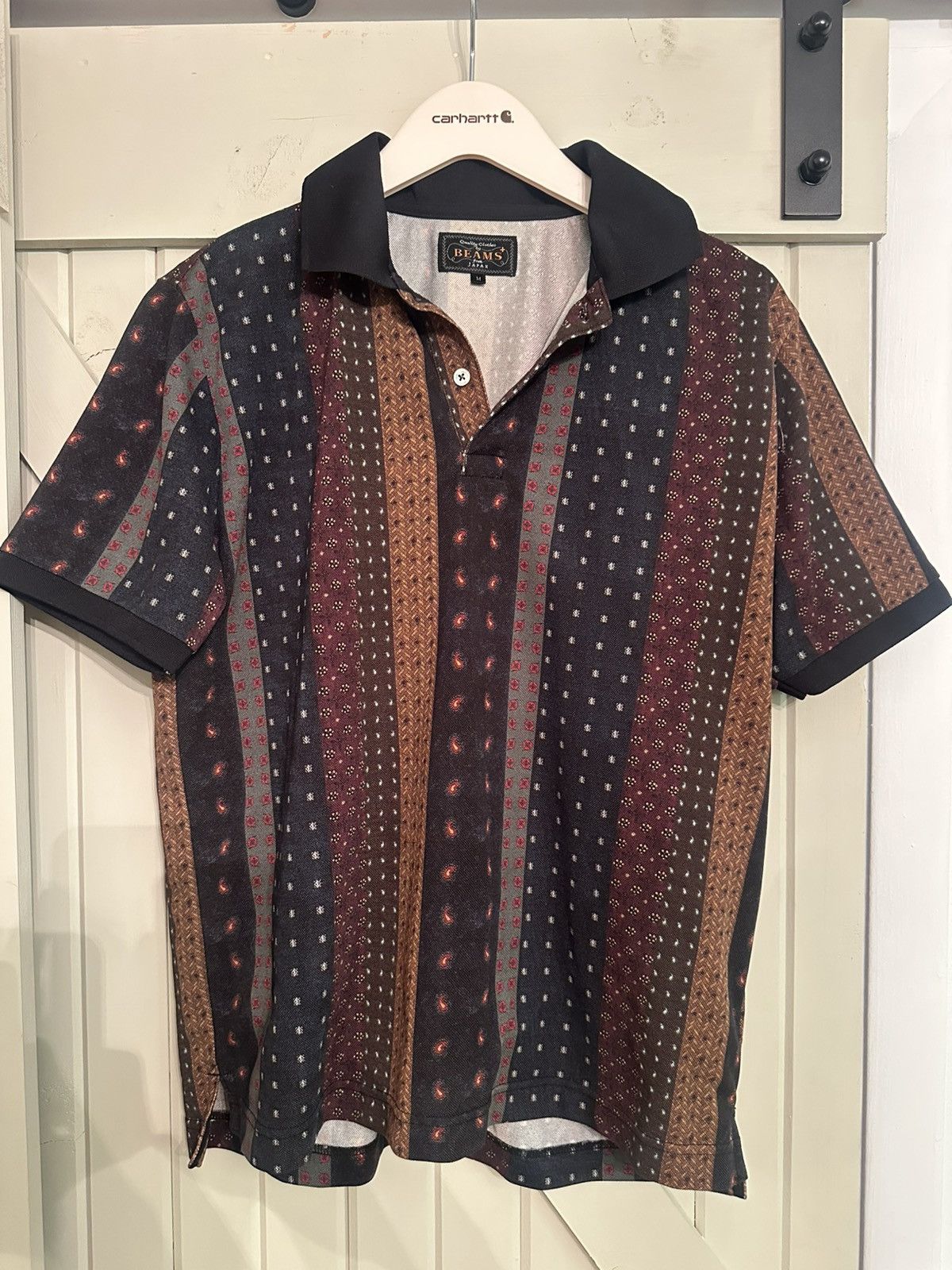 BEAMS PLUS - black multi - striped polo