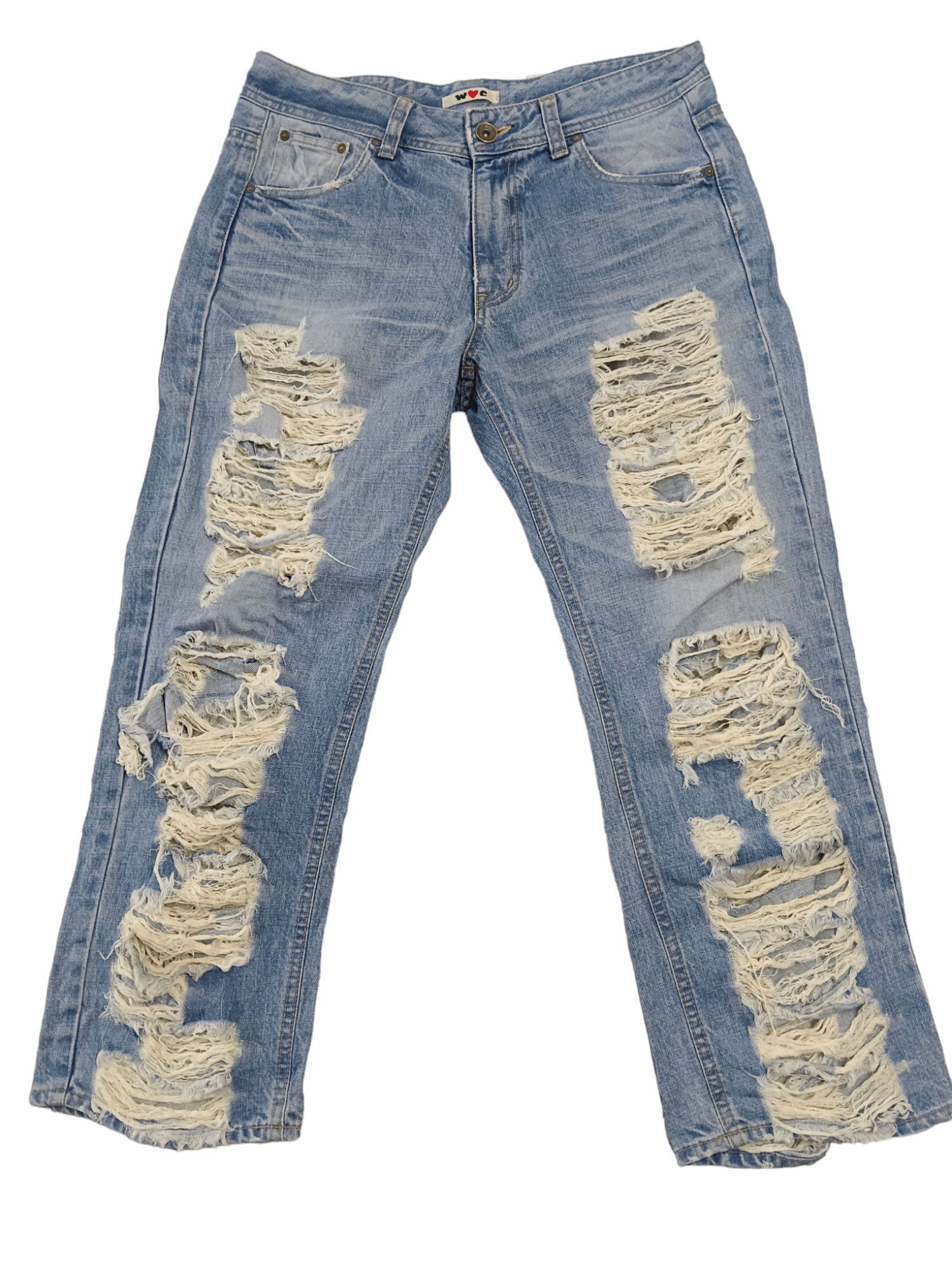 Japanese Brand 💥W❤️C💥 Seditionaries Distressed Cropped Punk Jeans Size US 30 / EU 46 - 1 Thumbnail