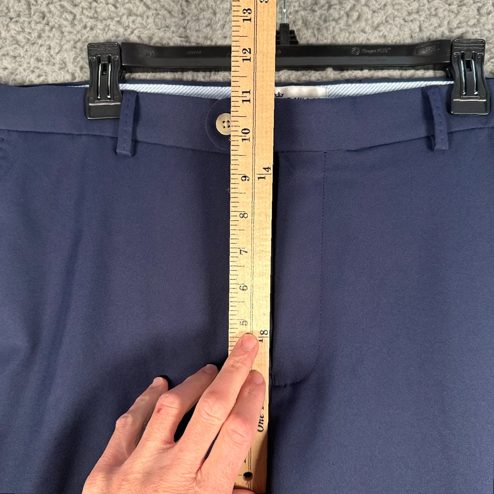 Peter Millar Peter Millar Durham Performance Golf Pants Mens 35x32 Navy Blue Chino Straight Regular Front Flat Pocket Pockets Size US 35 - 7 Thumbnail