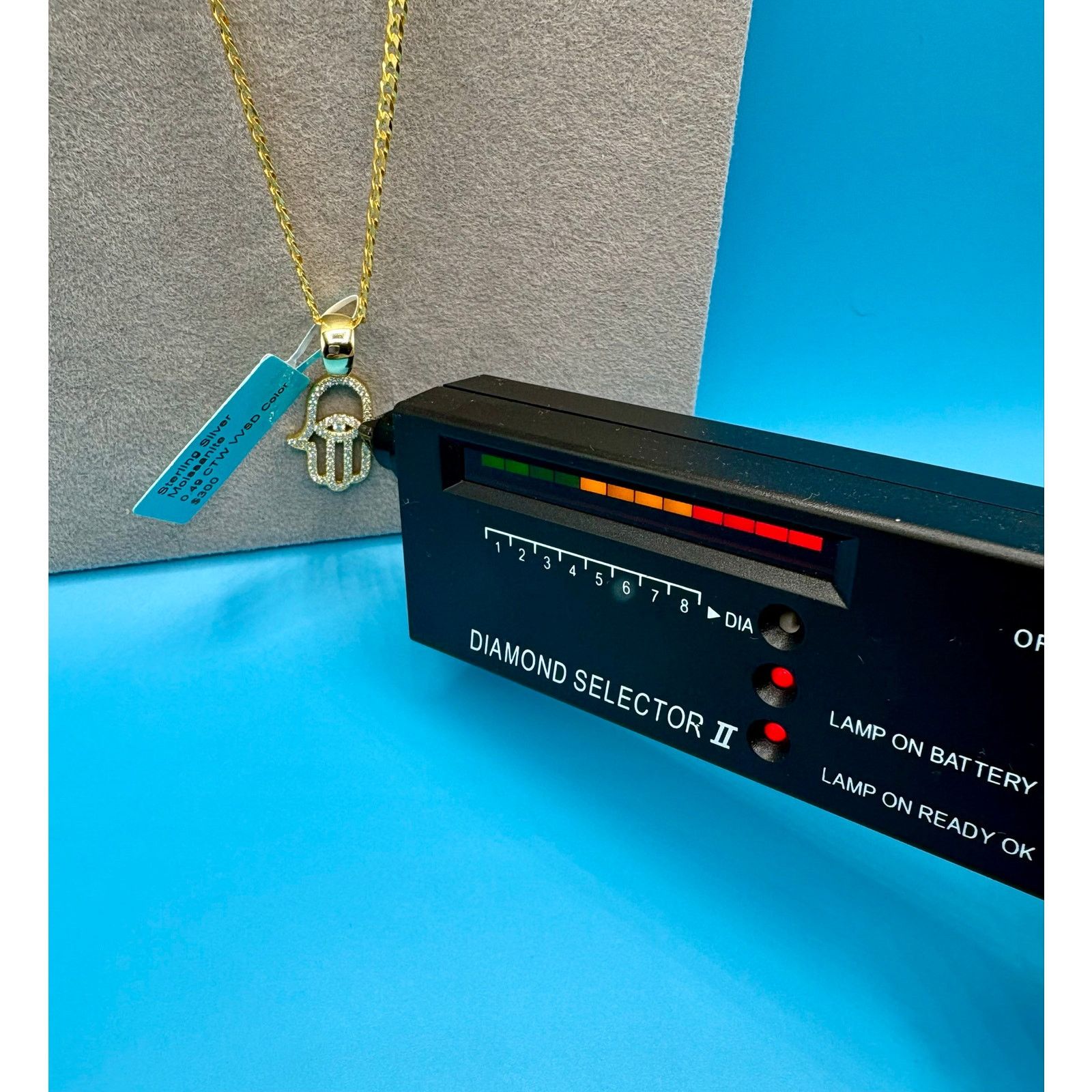 Jewelry NWT .5ct Moissanite Hamsa Vermeil Gold over 925 Necklace Size ONE SIZE - 2 Thumbnail