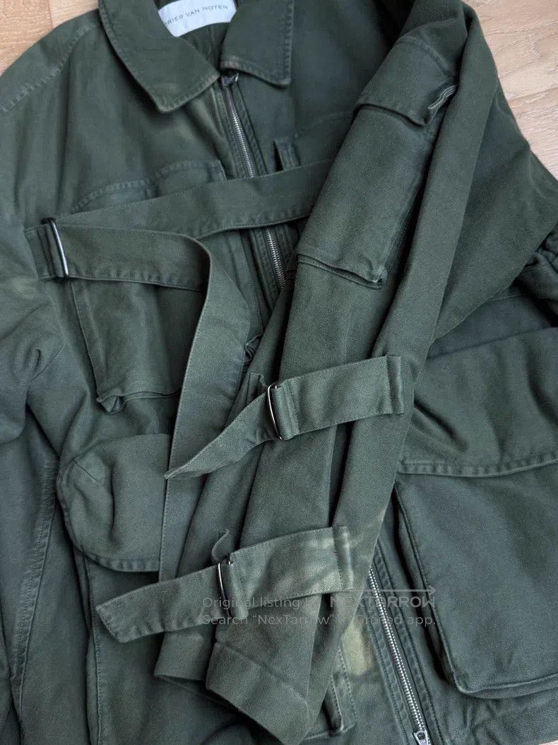 Dries Van Noten Dries Van Noten Military Green Chest Tie Multi-Pocket Jack Size L / US 10 / IT 46 - 5 Thumbnail
