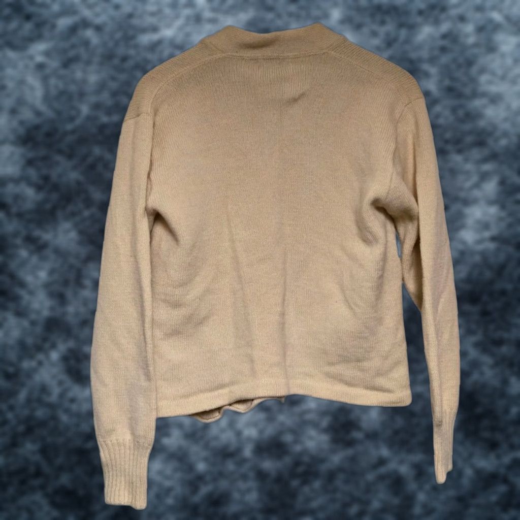 Vintage VINTAGE Puritan Letterman Varsity Cardigan Sweater M Cream 1950s Boys Mens Girls Size US M / EU 48-50 / 2 - 1 Thumbnail