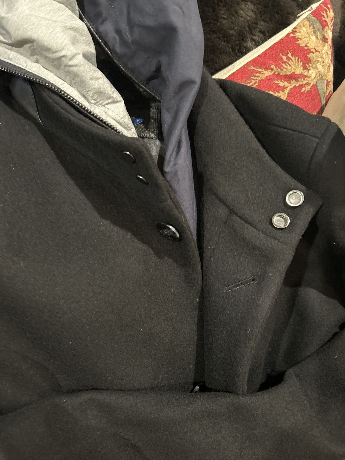 Vince Camuto Vince Camuto Black Wool-Blend Car Coat with Hooded Bib Size US M / EU 48-50 / 2 - 7 Thumbnail