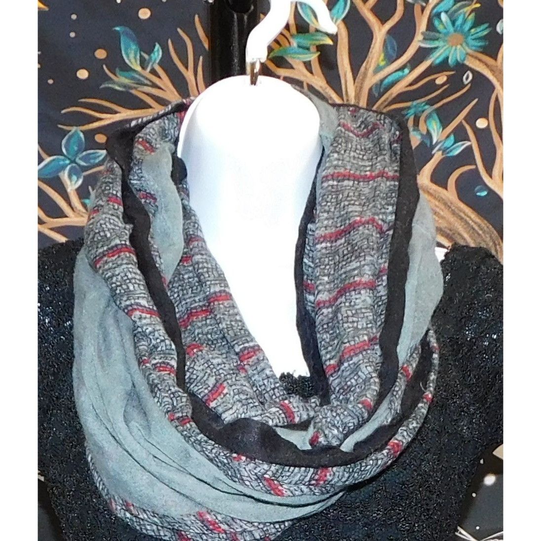 Other Do Everything In Love Infinity Scarf With Mixed Gray Stripes Size ONE SIZE - 6 Thumbnail