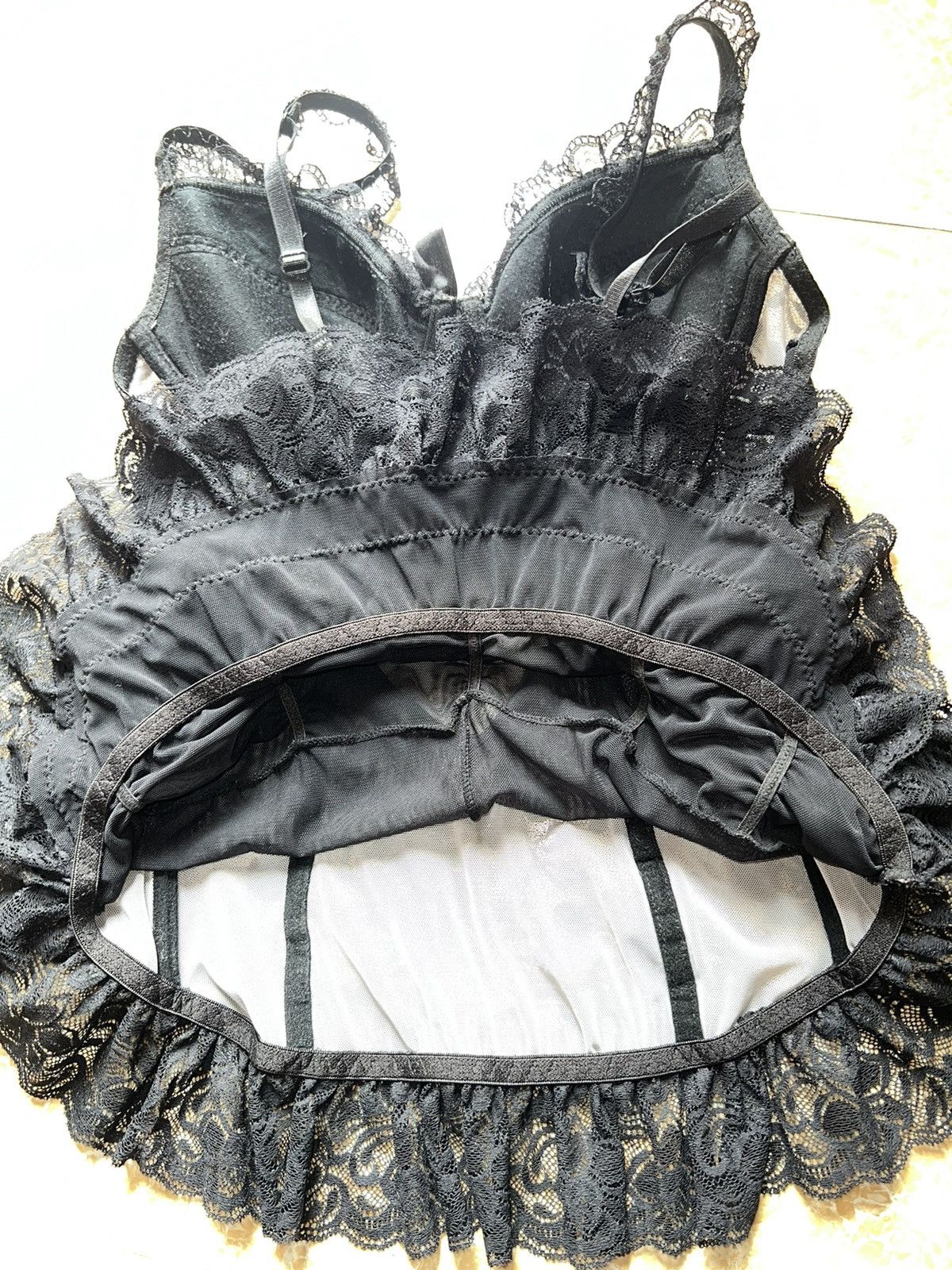 Vivienne Westwood Vintage gray rose lace garters bustiers corset 🥀 Size S / US 4 / IT 40 - 8 Thumbnail