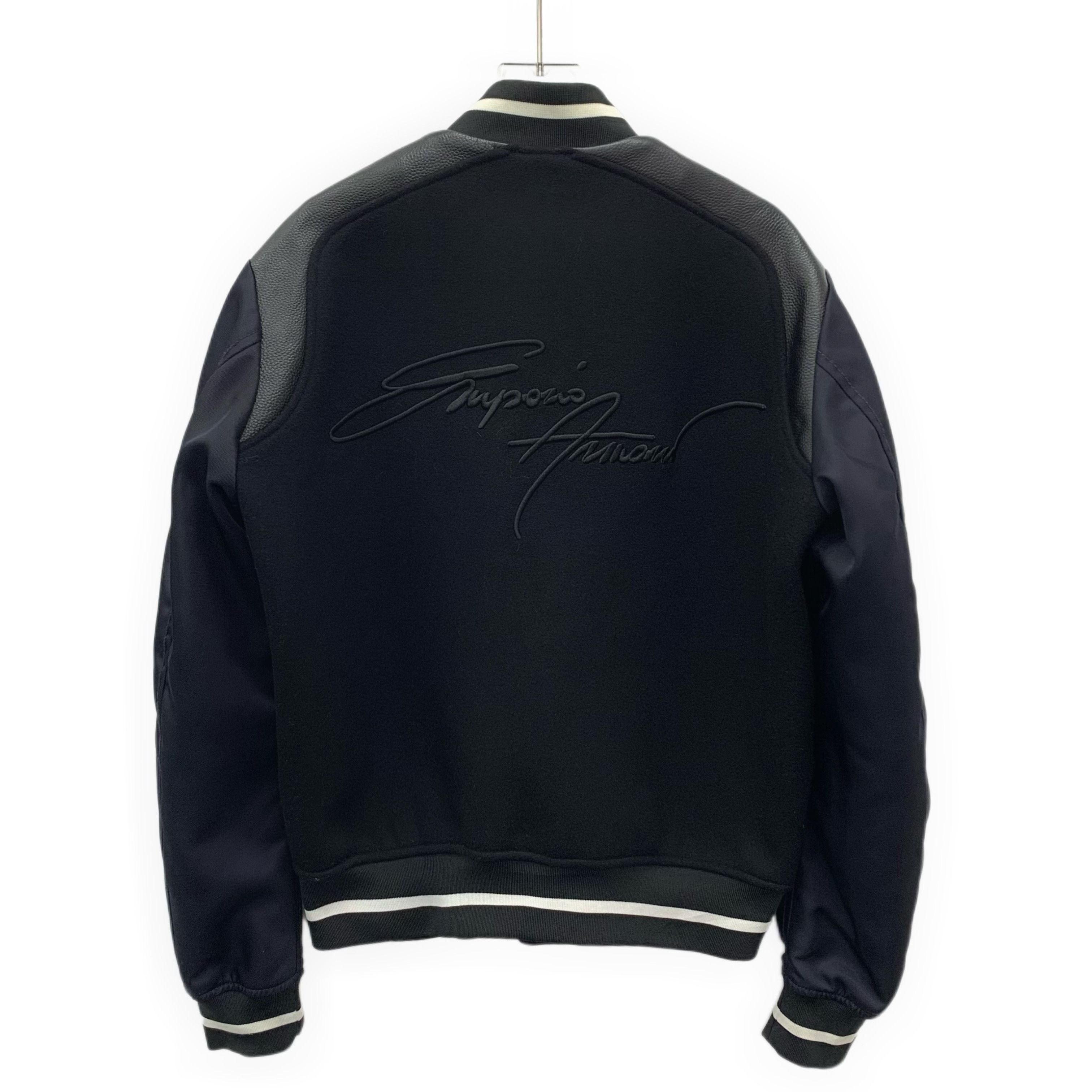 Armani Armani Leather & Wool Baseball Jacket Black (M) Size US M / EU 48-50 / 2 - 2 Thumbnail