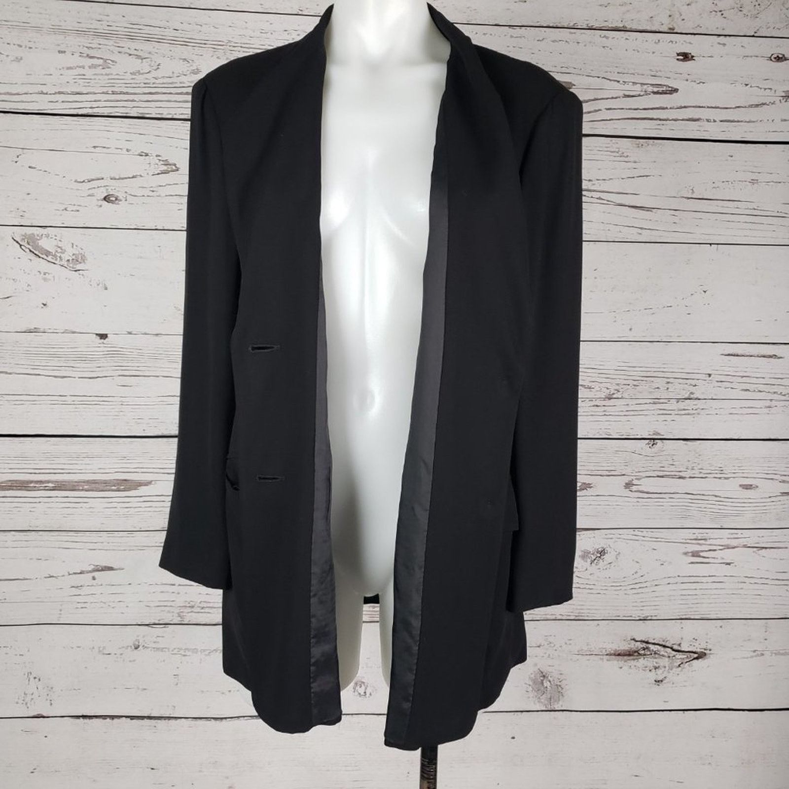 Other MaxMara 2-Button Solid Black Black Blazer Jacket Size 8 Size M / US 6-8 / IT 42-44 - 10 Thumbnail