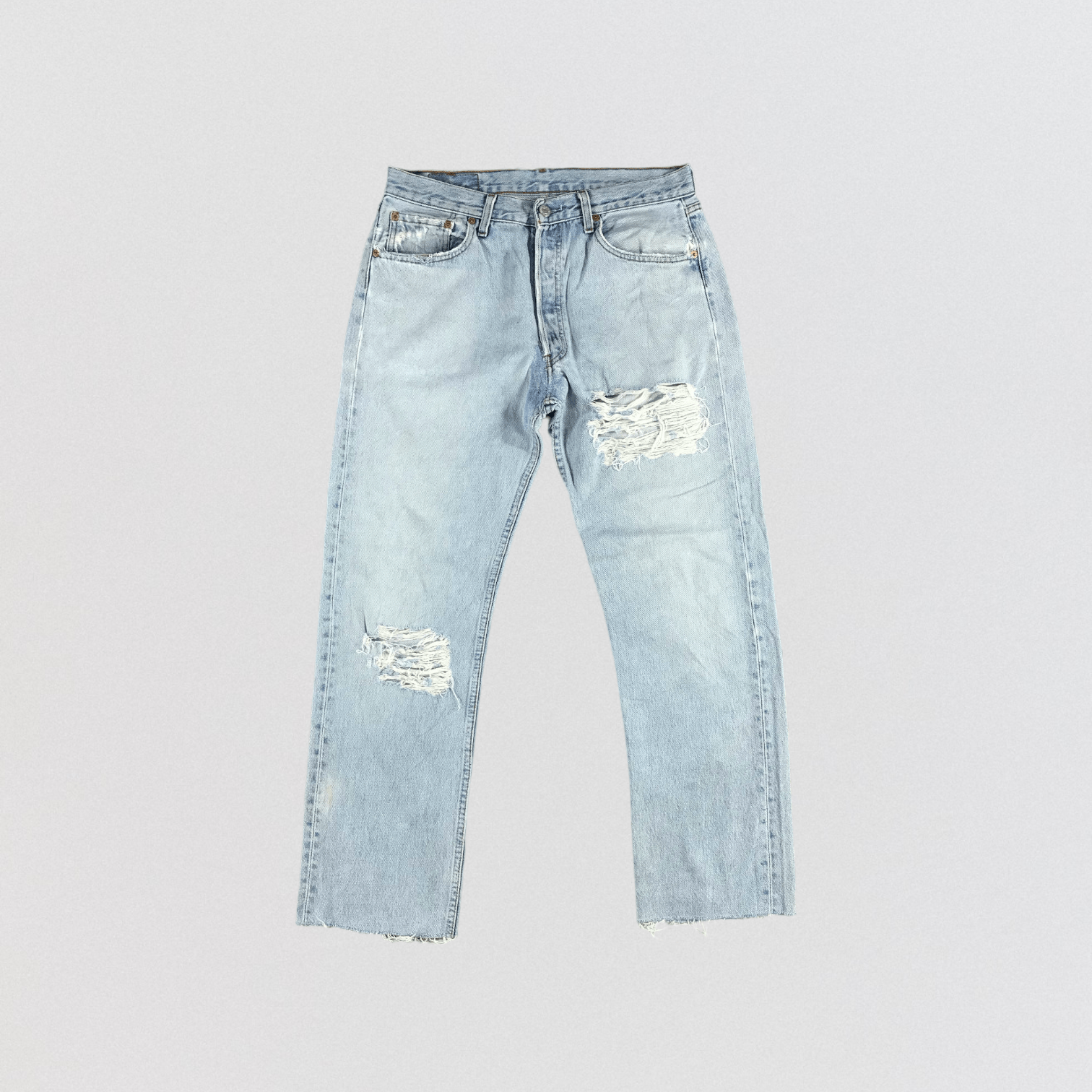 Levi's 90s Vintage Light Wash Levis 501 Jeans-JM2536 Size US 33 - 1 Thumbnail