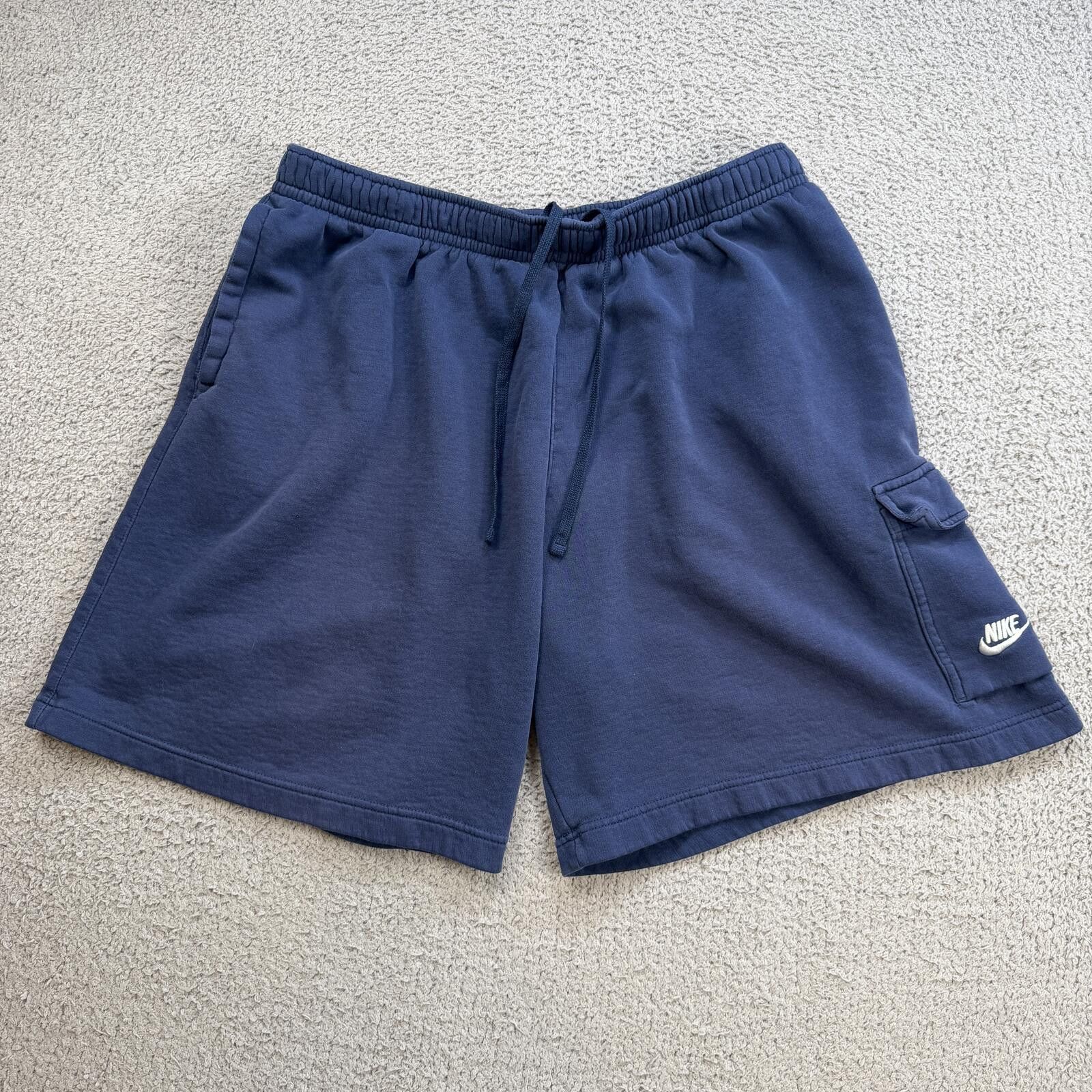 Nike Vintage Y2K Nike Swoosh Navy Cargo Sweat Shorts XXL Baggy Size US 40 / EU 56 - 1 Thumbnail