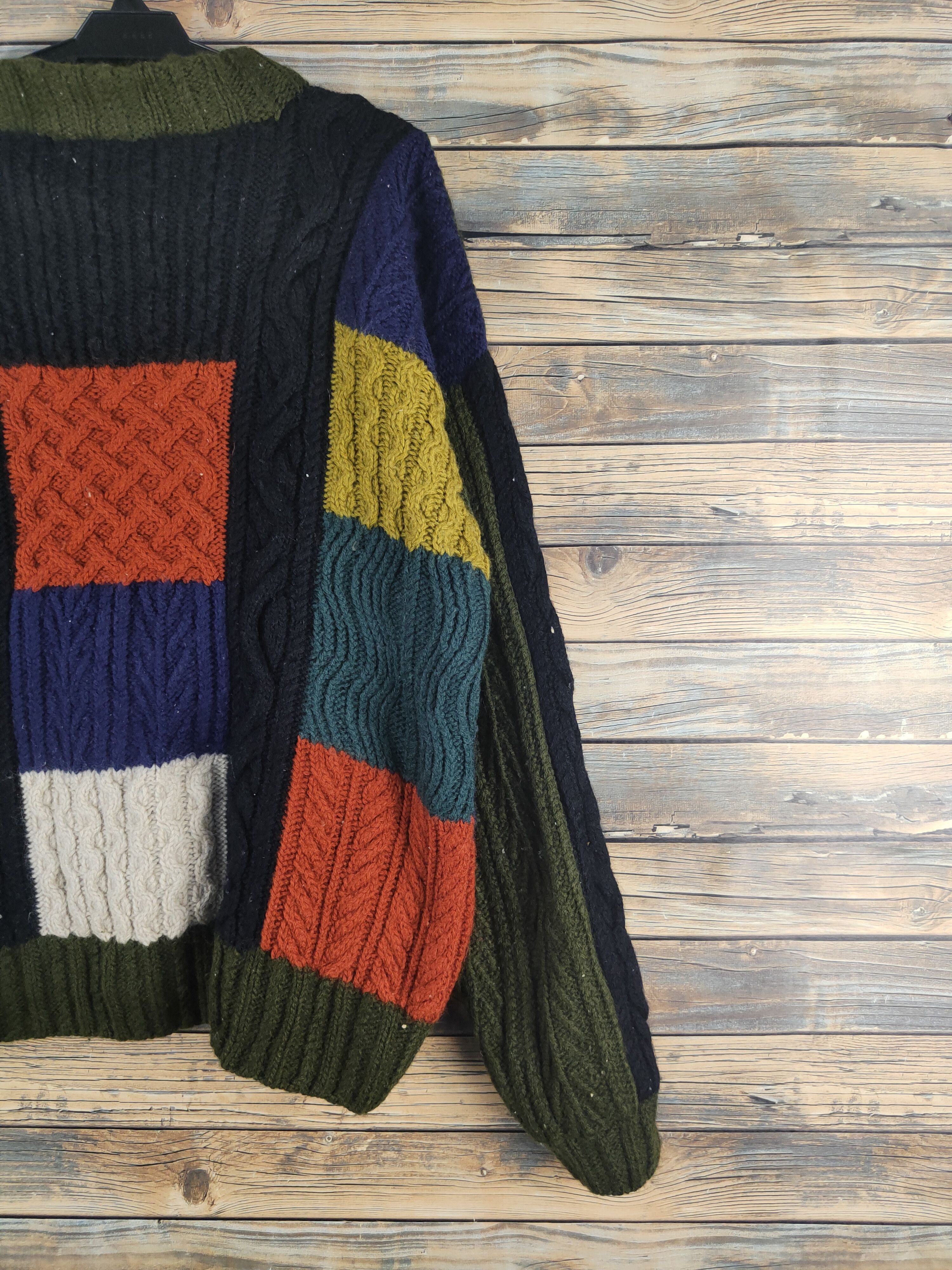 Vintage DL Zio Black Olive patchwork Knitwear Sweaters #2803T Size US M / EU 48-50 / 2 - 9 Thumbnail