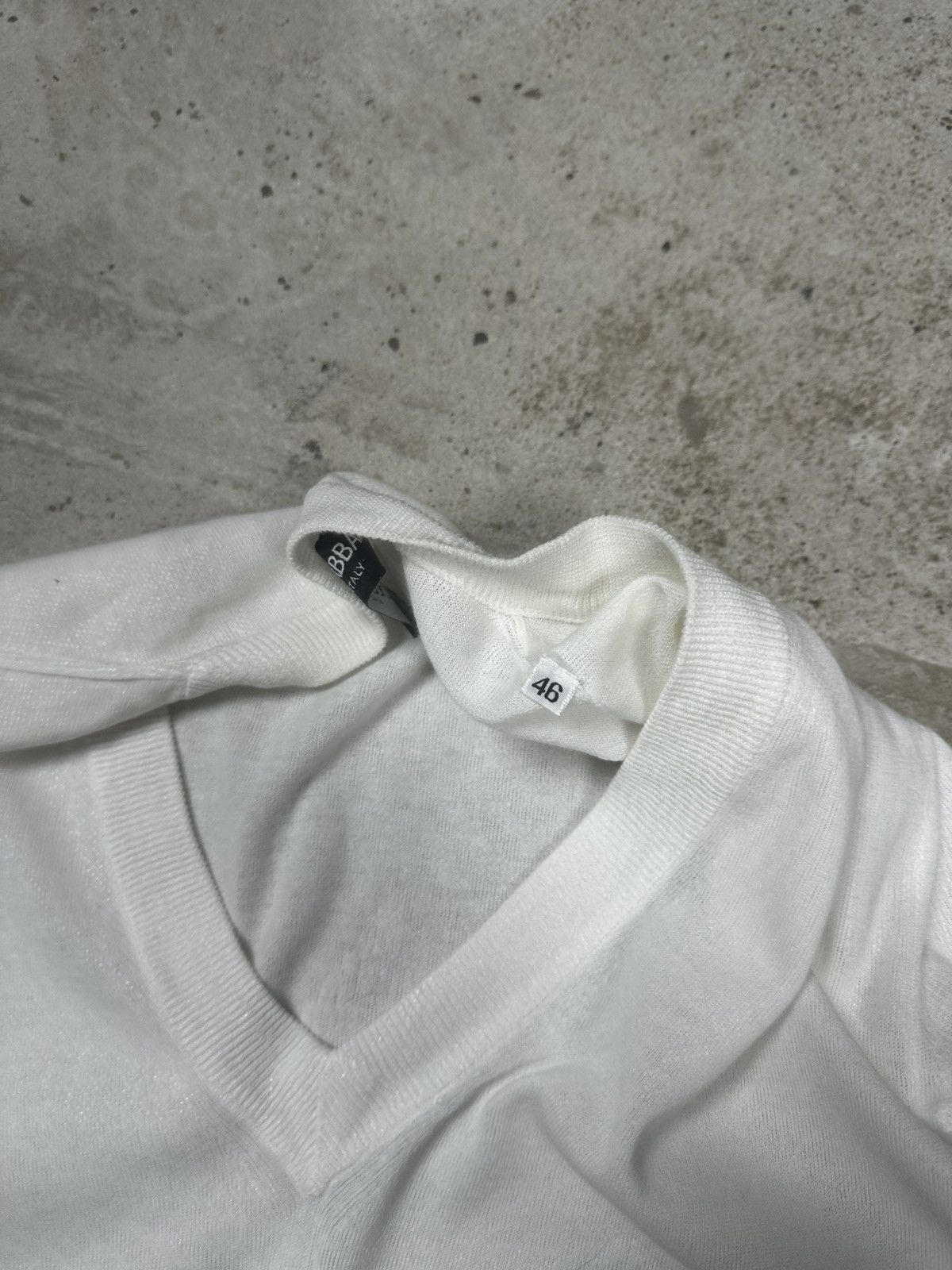 Dolce & Gabbana Dolce & Gabbana White V Neck Sweater Cotton Knit Jumper Size L / US 10 / IT 46 - 8 Thumbnail