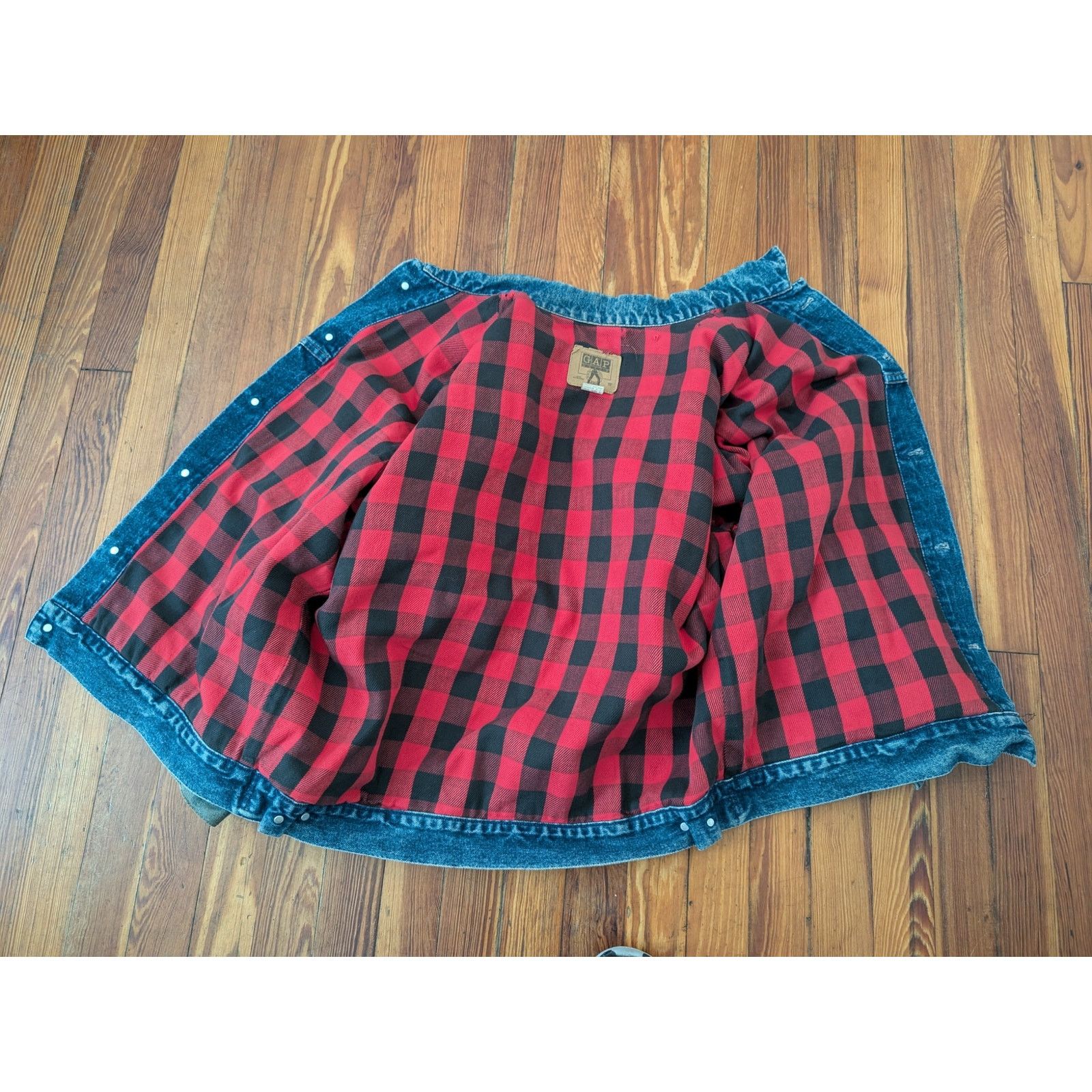 Gap Gap 90s Buffalo Flannel Lined Denim Jacket Size XL Size US XL / EU 56 / 4 - 3 Thumbnail