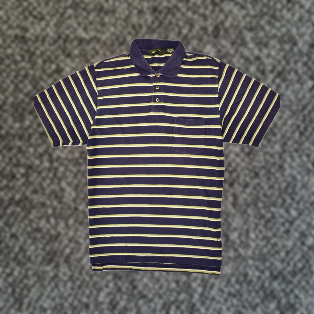 Eddie Bauer Eddie Bauer Mens Polo Shirt Medium Navy Blue Striped Cotton Size US M / EU 48-50 / 2 - 1 Thumbnail