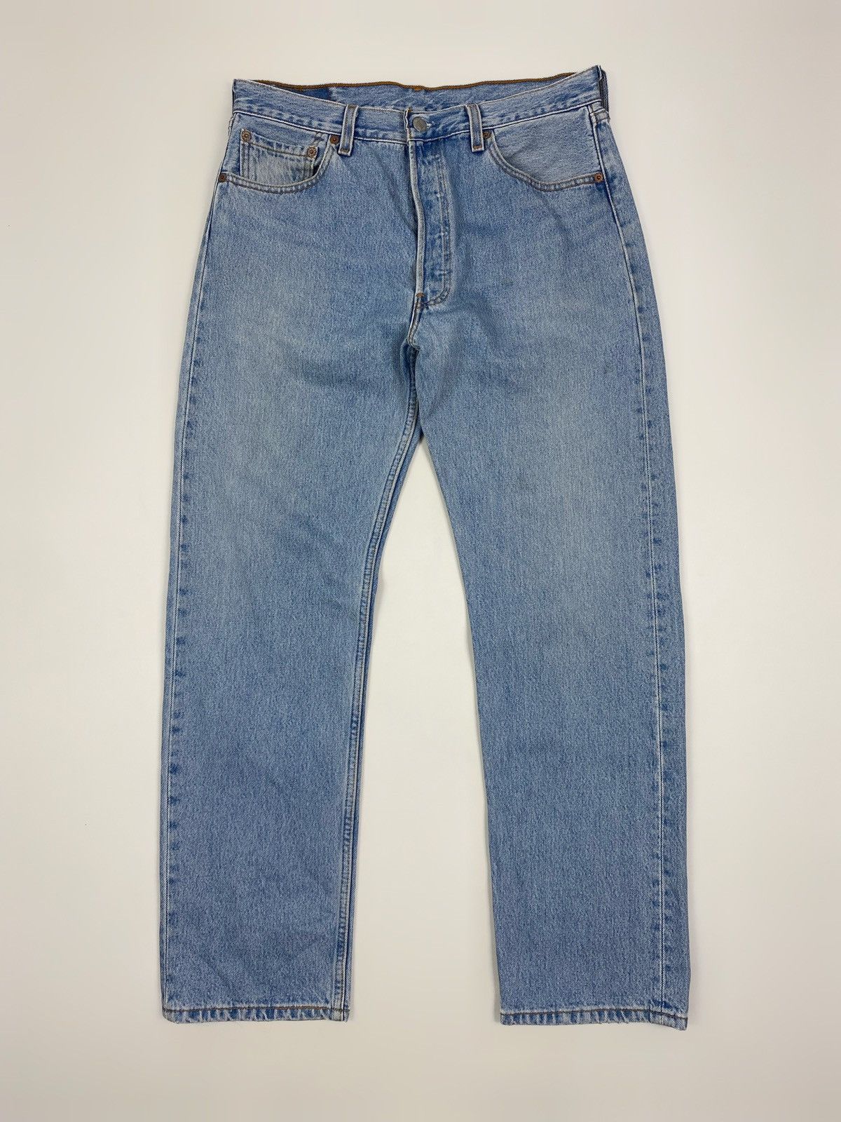 Levi's 2000’s Vintage Levi’s 501 Made in USA Blue Denim Pants 33X30 Size US 33 - 3 Thumbnail