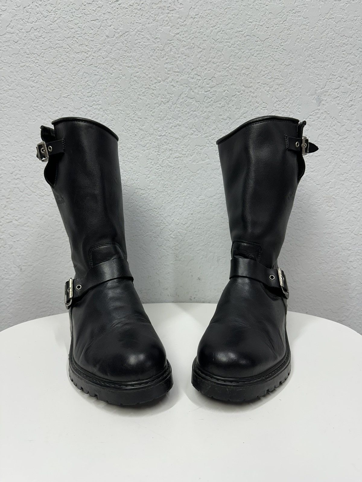 If Six Was Nine Double Buckle Black Moto Boots Red Wing Frye Guidi Inspired Size US 8 / EU 41 - 3 Thumbnail