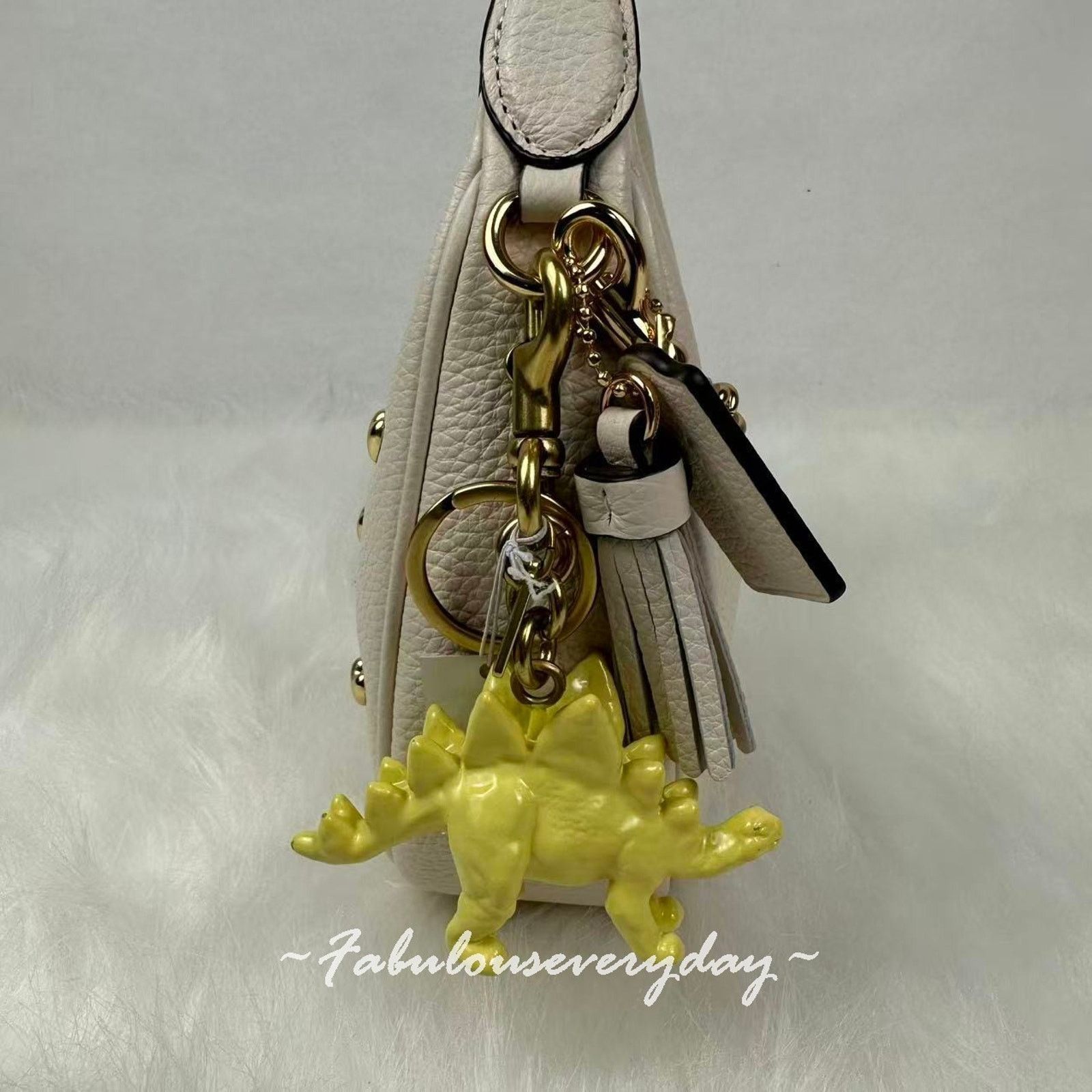 Coach COACH Stegosaurus Charm Key Ring FOB Enamel Brass/Yellow Size ONE SIZE - 3 Thumbnail