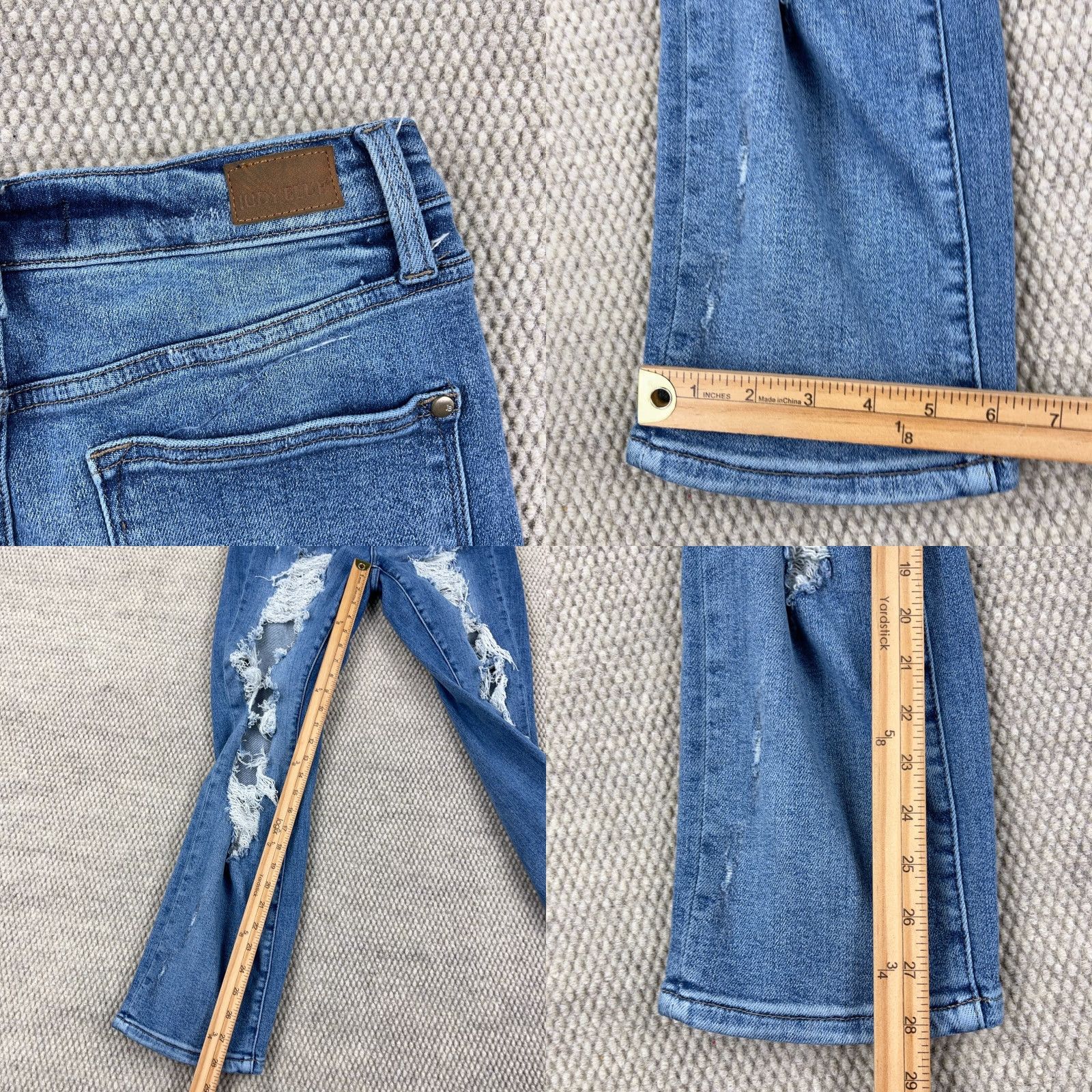 Vintage Judy Blue Jeans Women 9 29 Straight Fit Blue Distressed Distressed High Rise Jeans Regular Waist Non-Vintage Vintage: No Size 29" - 9 Thumbnail