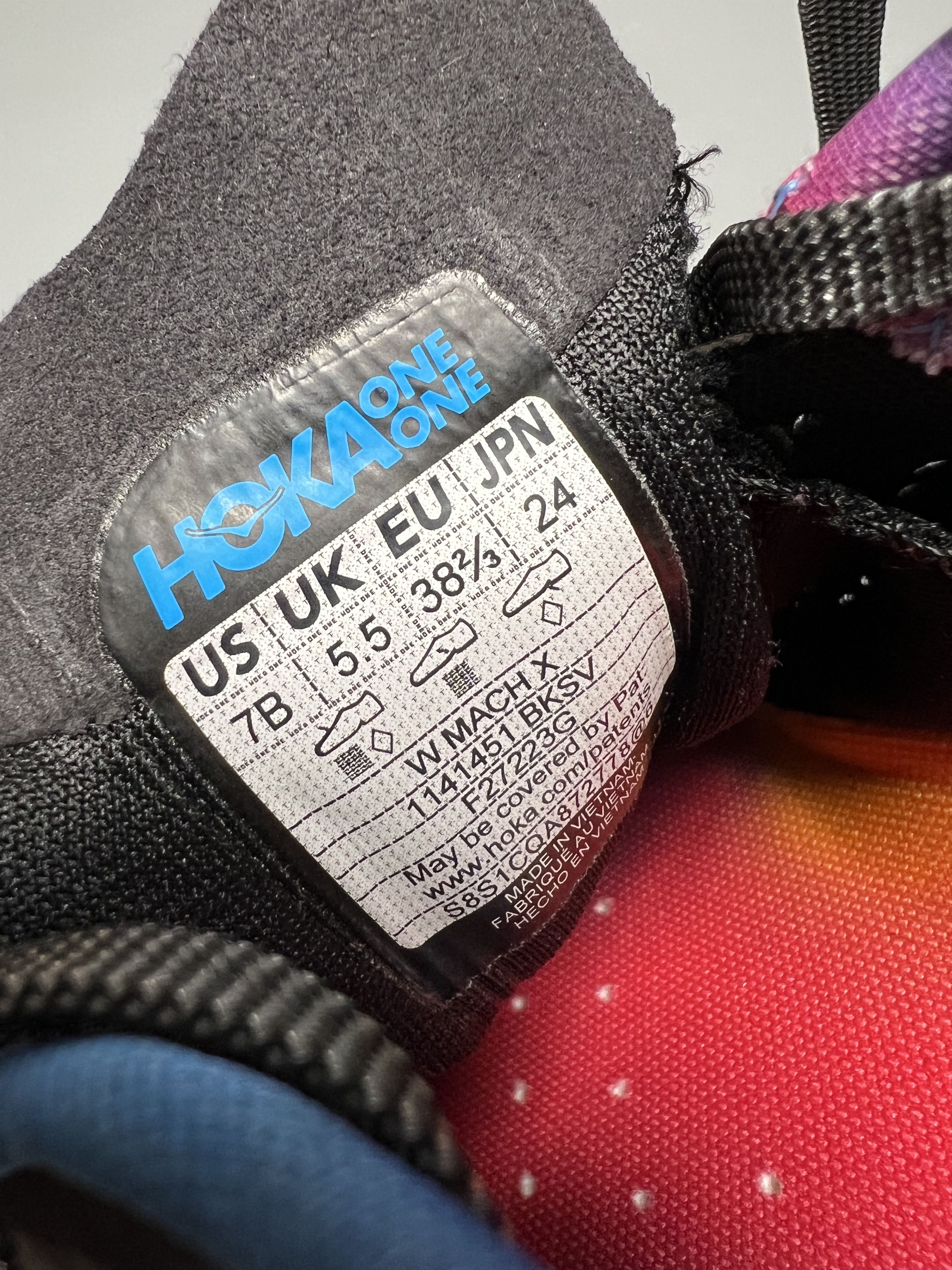 Hoka 7B Hoka One One Mach X "Black Rainbow" Women's Running Shoes Size US 7 / IT 37 - 17 Thumbnail