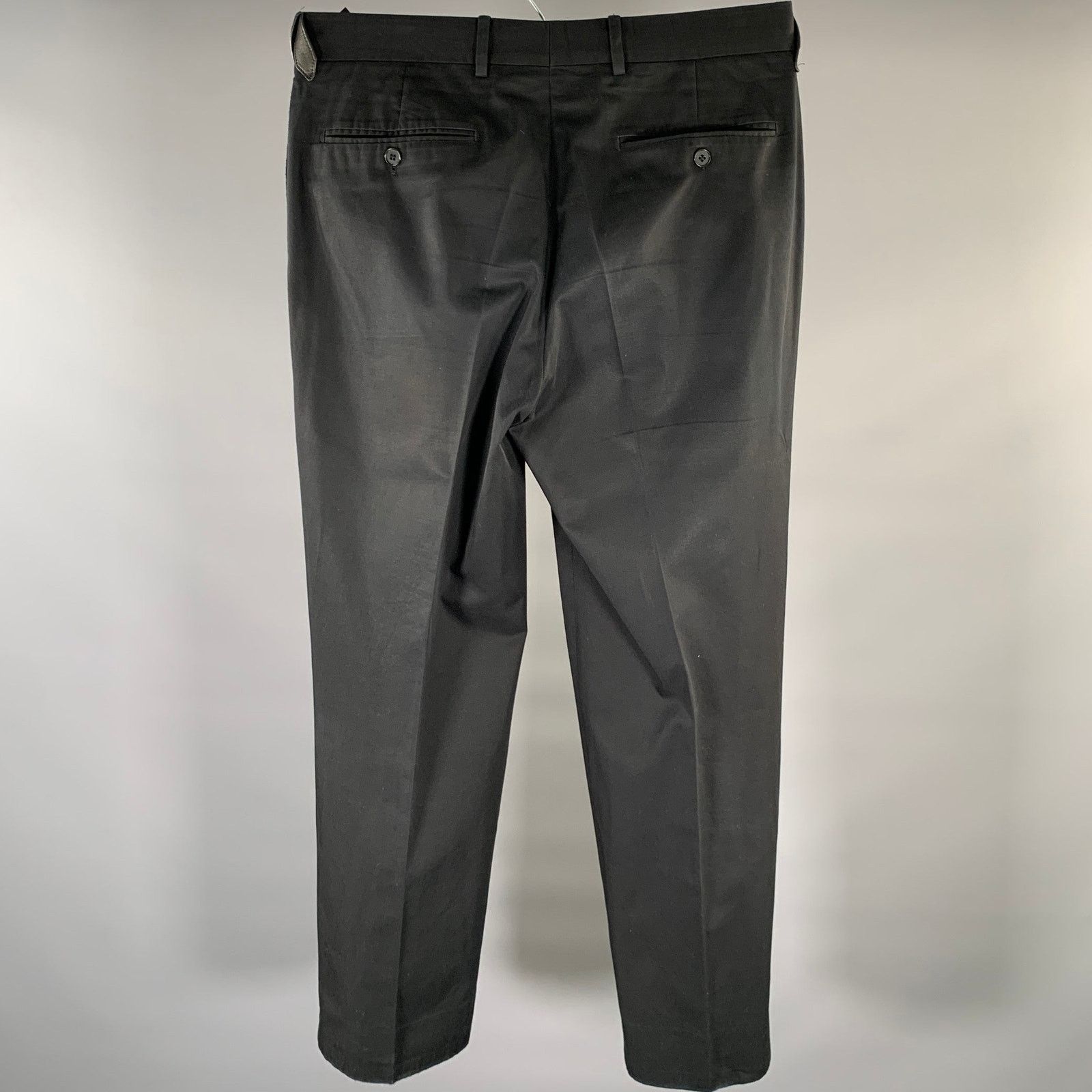 Hermes HERMES Size 34 Black Cotton Straight Dress Pants Size US 34 / EU 50 - 3 Thumbnail