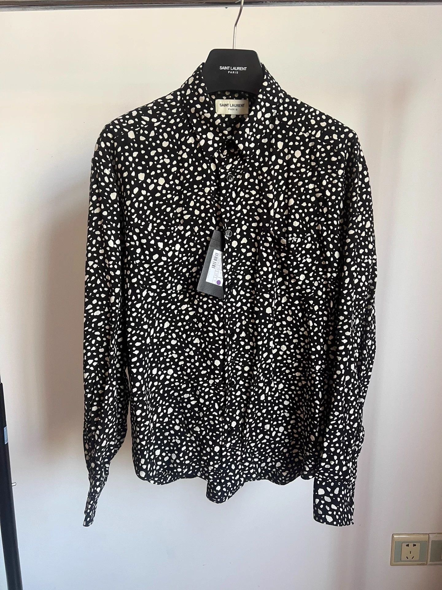 Saint Laurent Paris Saint Laurent SLP20SS Leopard Print Polka Dot Shirt Size US L / EU 52-54 / 3 - 1 Thumbnail