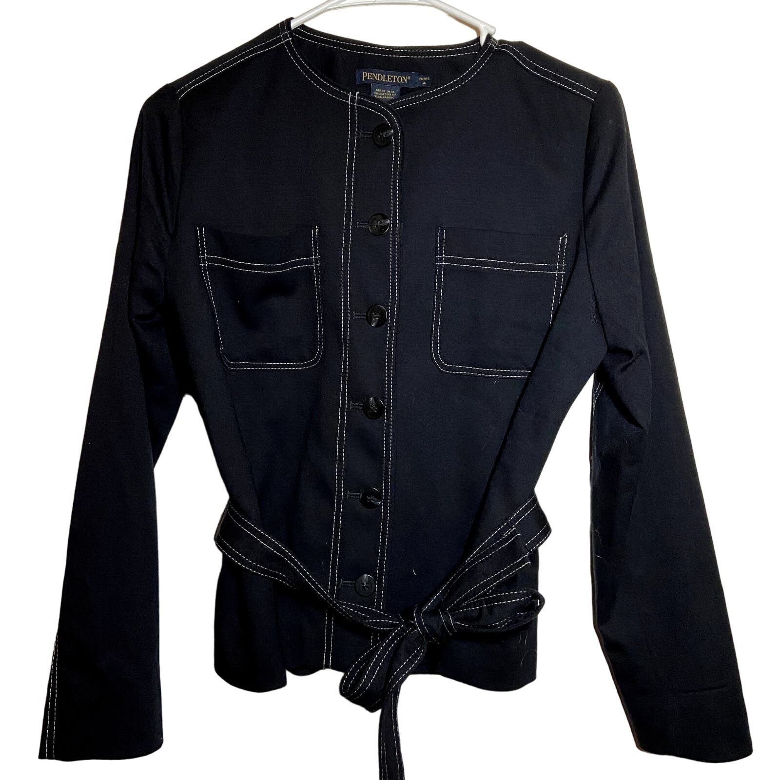 Pendleton Pendleton Dorset Jacket Ultra 9 Stretch Black Virgin Wool 4P Size S / US 4 / IT 40 - 2 Thumbnail