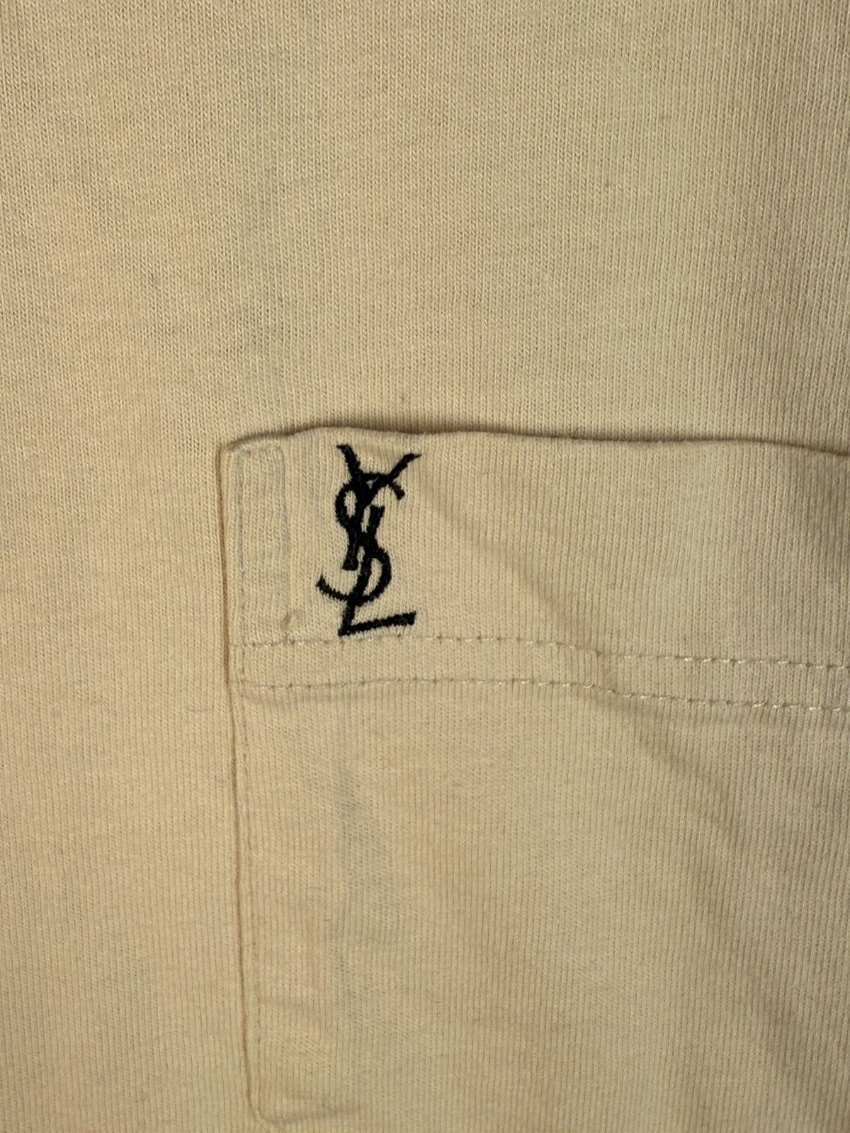 Yves Saint Laurent 90s YSL T-Shirt Beige Size US L / EU 52-54 / 3 - 3 Thumbnail