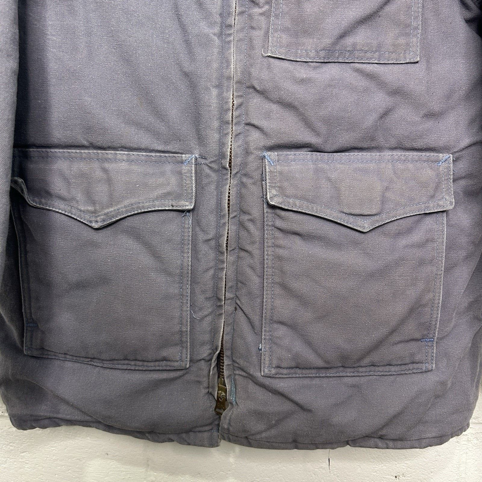 Carhartt Vintage 80s Carhartt Heavy Quilted Western Coat “Steel Blue” Size US L / EU 52-54 / 3 - 8 Thumbnail