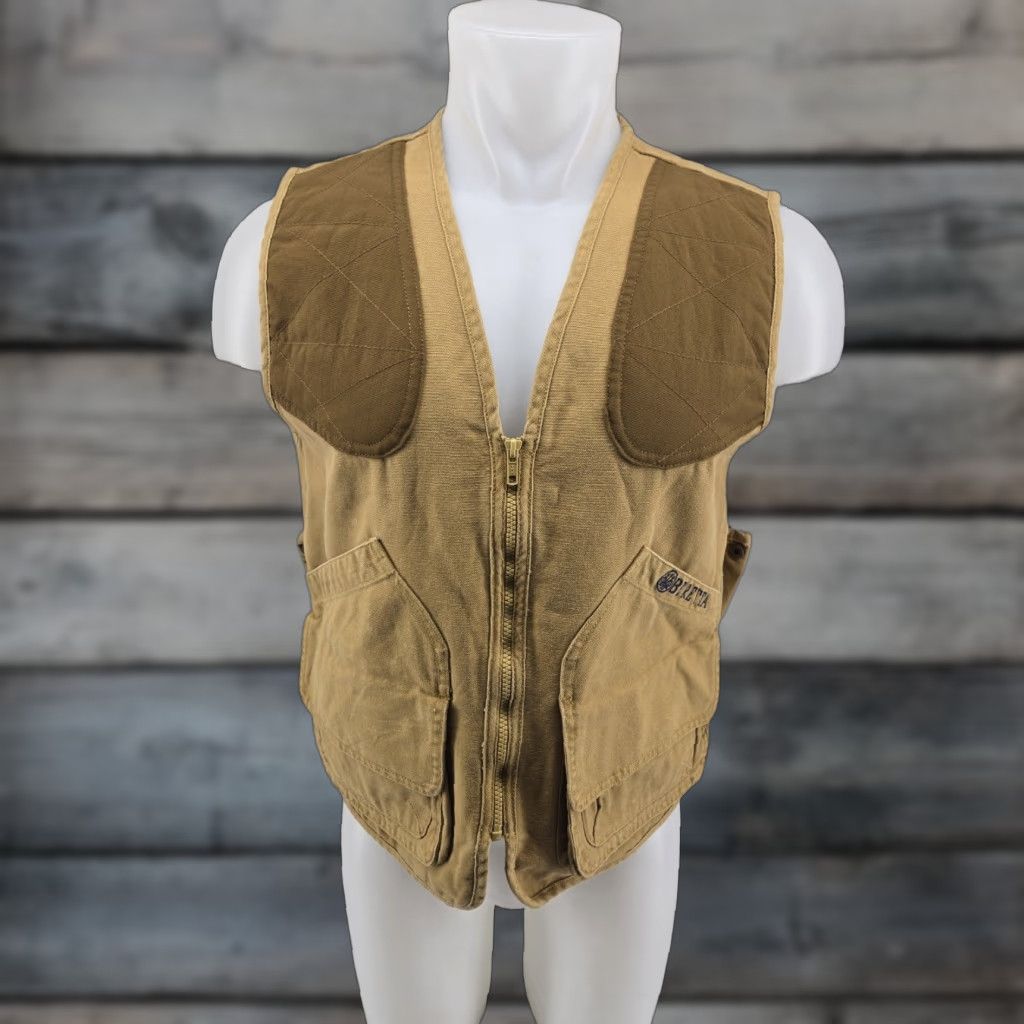 Vintage Beretta Vest Mens Small Tan Full Zip Pockets Game Pouch Hunting Shooting Vest Mens Small Tan Full Zip Pockets Size US S / EU 44-46 / 1 - 1 Thumbnail