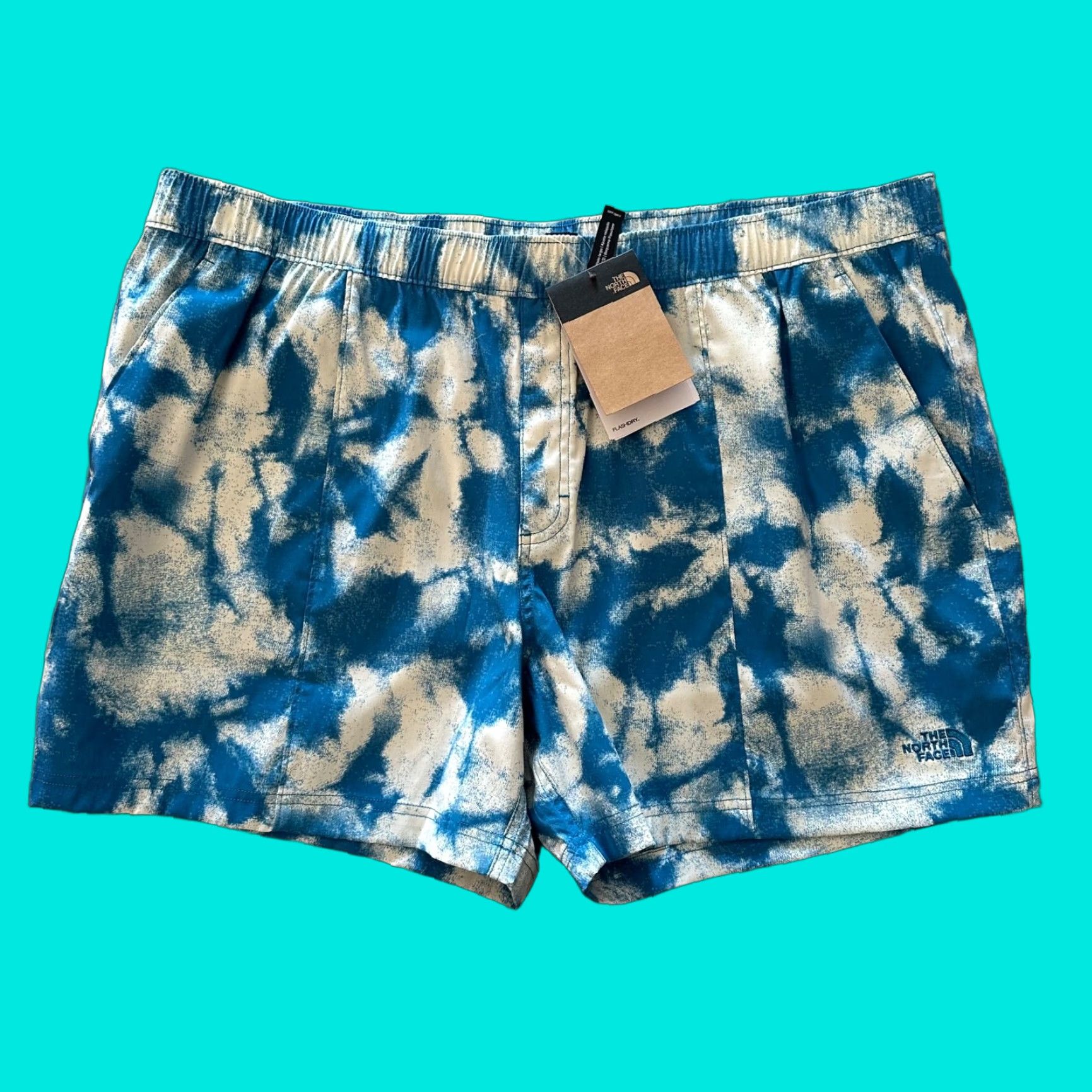 The North Face Nike The North Face Shorts Mens 5” 2XL Relaxed Blue Nylon Spandex Printed Class V Pull On Size US 39 - 1 Thumbnail