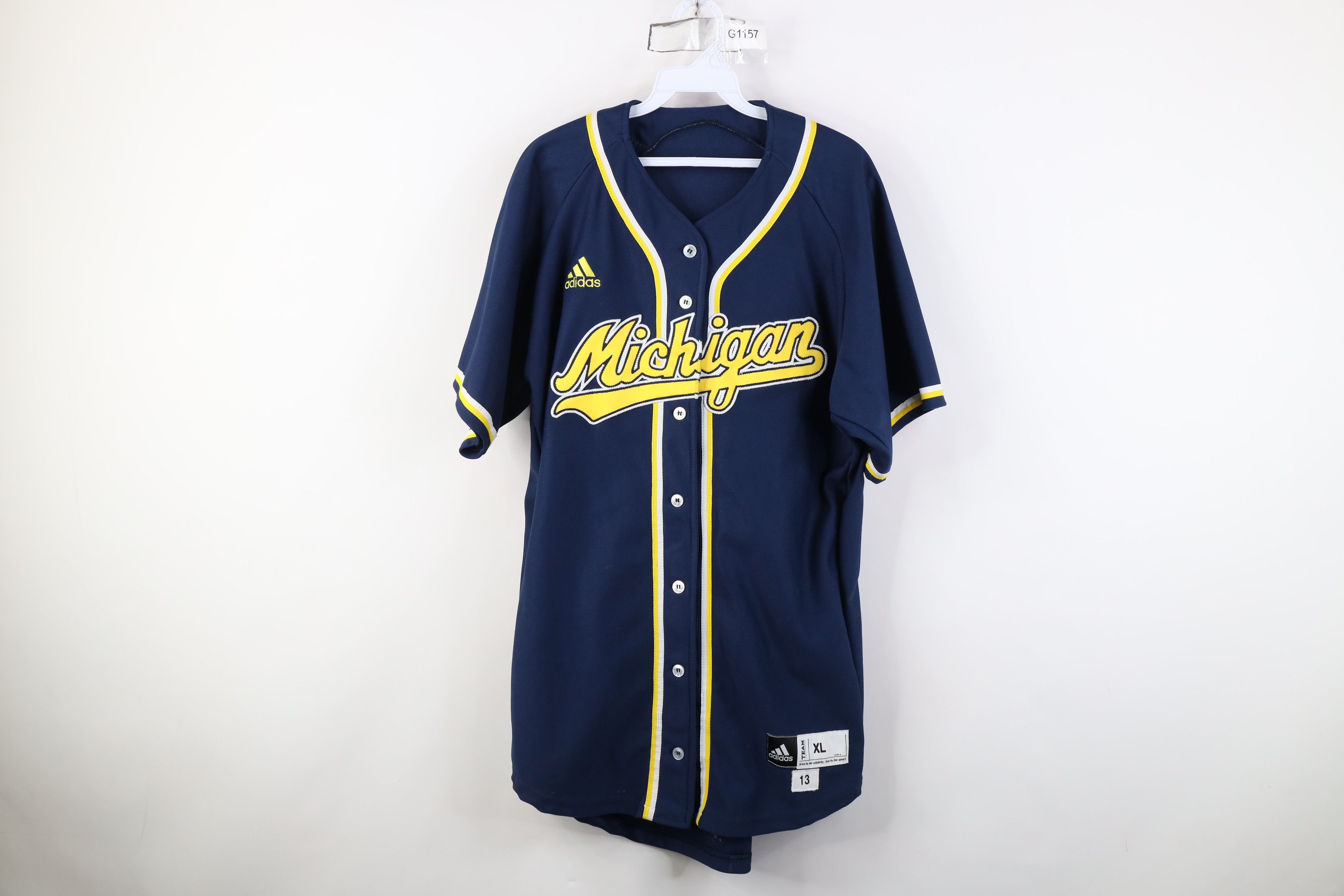 Adidas Adidas University of Michigan Baseball Jersey Blue 2013 USA Size US XL / EU 56 / 4 - 1 Thumbnail