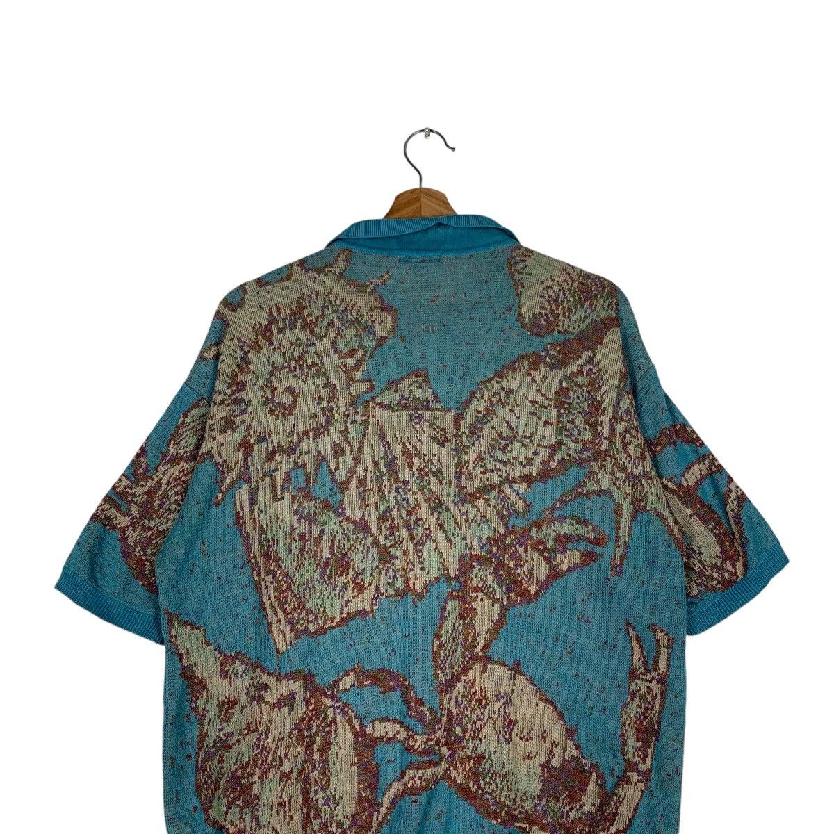 Japanese Brand GORENA Sea Animal Graphic Knitted SS Jumper #1192-C54 Size US L / EU 52-54 / 3 - 8 Thumbnail