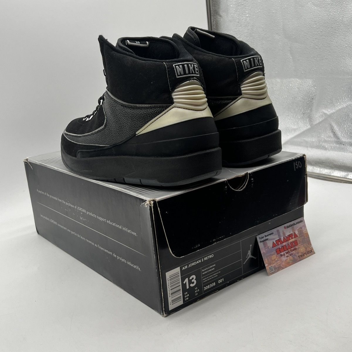 Jordan Brand Air Jordan 2 Black Crome Size US 13 / EU 46 - 4 Thumbnail