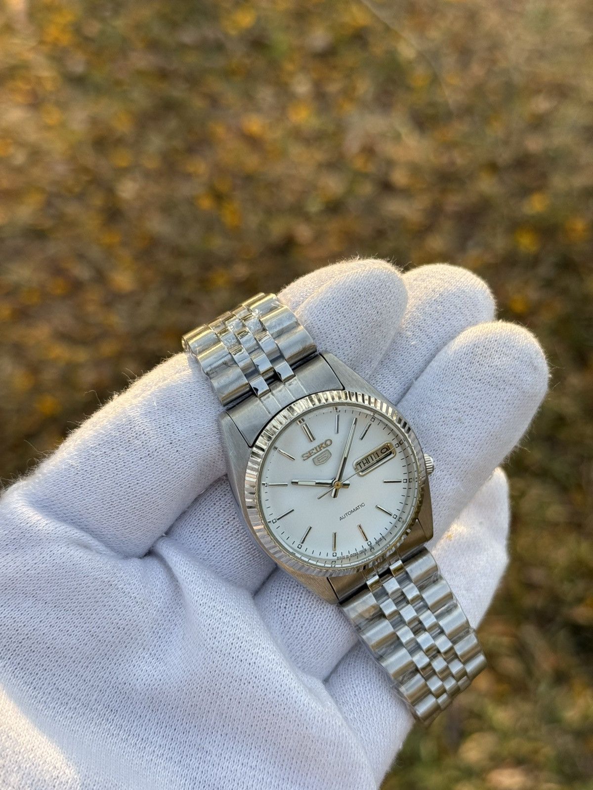 Seiko seiko 5 Crisp White SNXJ automatic 7009-3110 Japan Made Size 36 - 5 Thumbnail