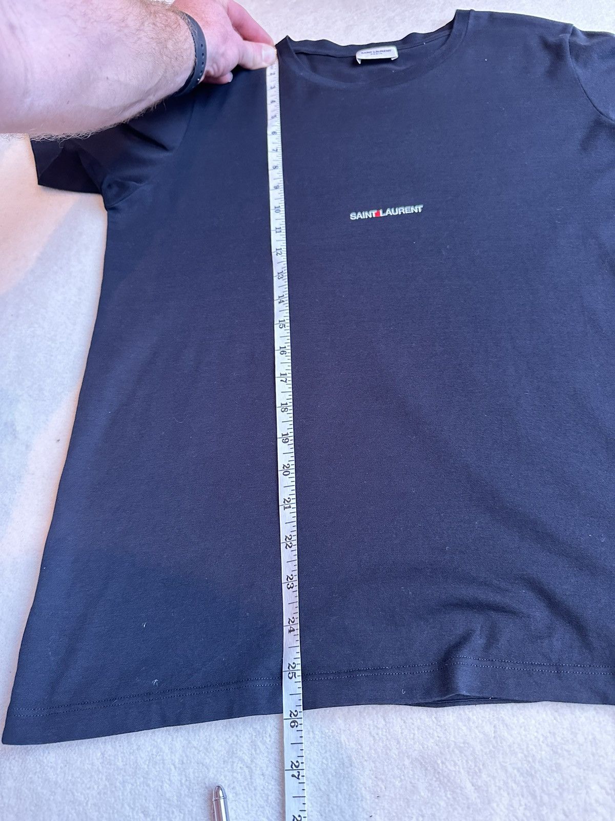 Saint Laurent Paris $550 Saint Laurent Rive Gauche black logo t shirt M Size US M / EU 48-50 / 2 - 8 Thumbnail