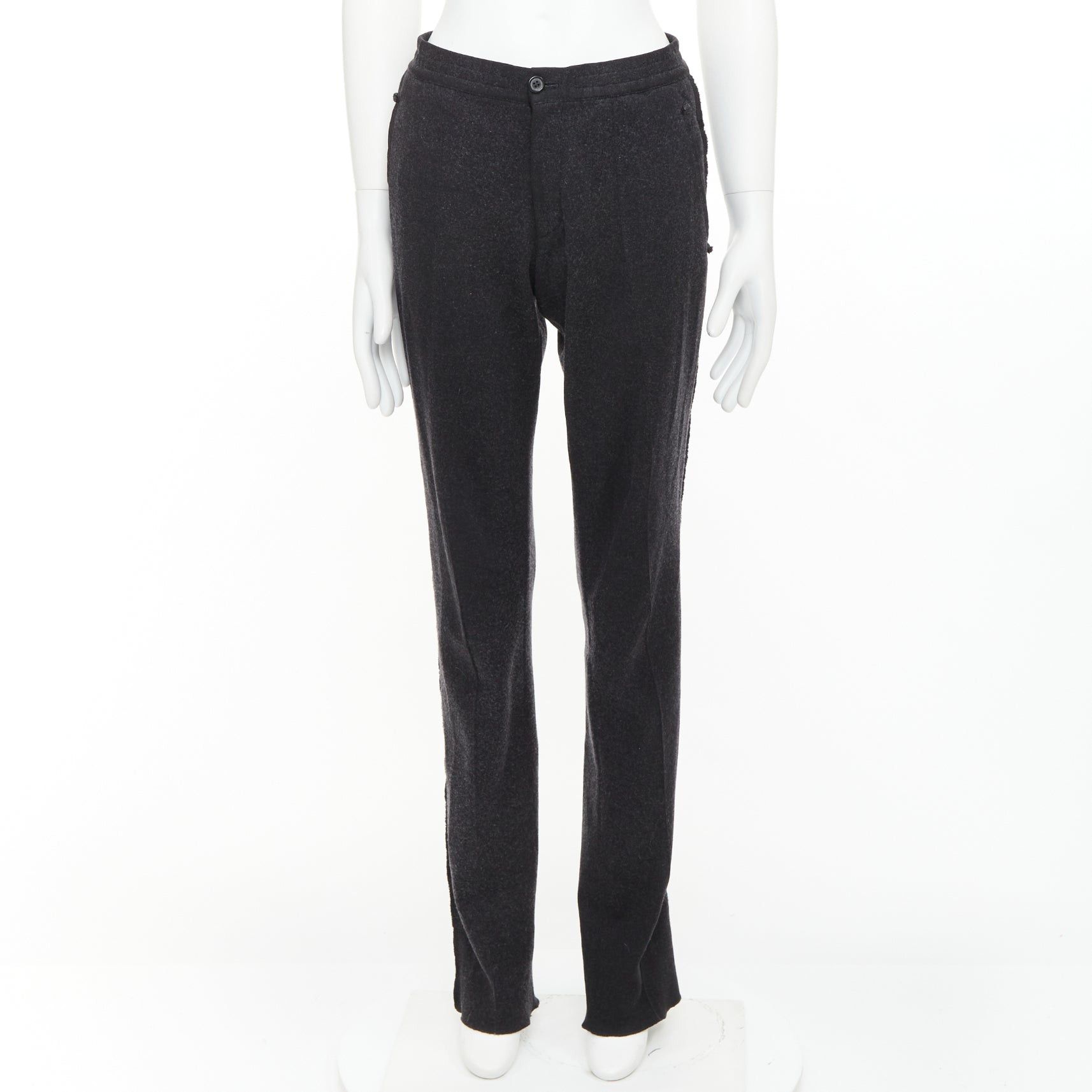 Lanvin LANVIN grey wool blend raw edge elastic waistband jogger pants FR46 S Size US 28 / EU 44 - 1 Thumbnail