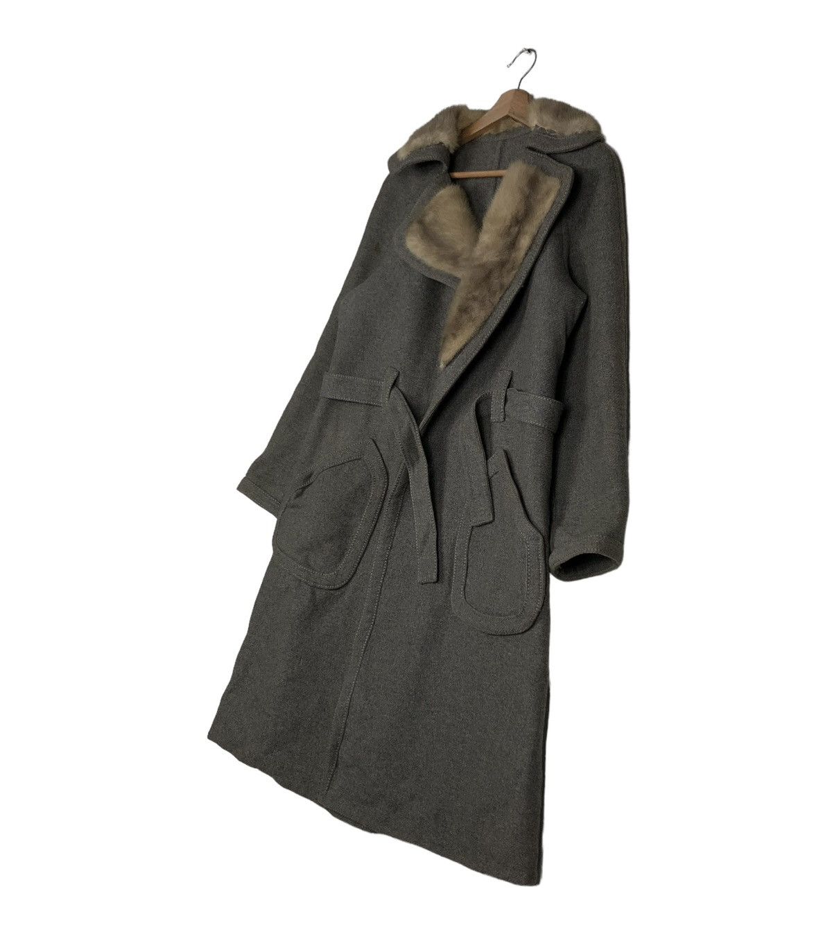 Vintage 🔥VINTAGE LONG JACKET FOX FUR DOUBLE COLLAR FRANVAL PARIS Size US S / EU 44-46 / 1 - 2 Thumbnail